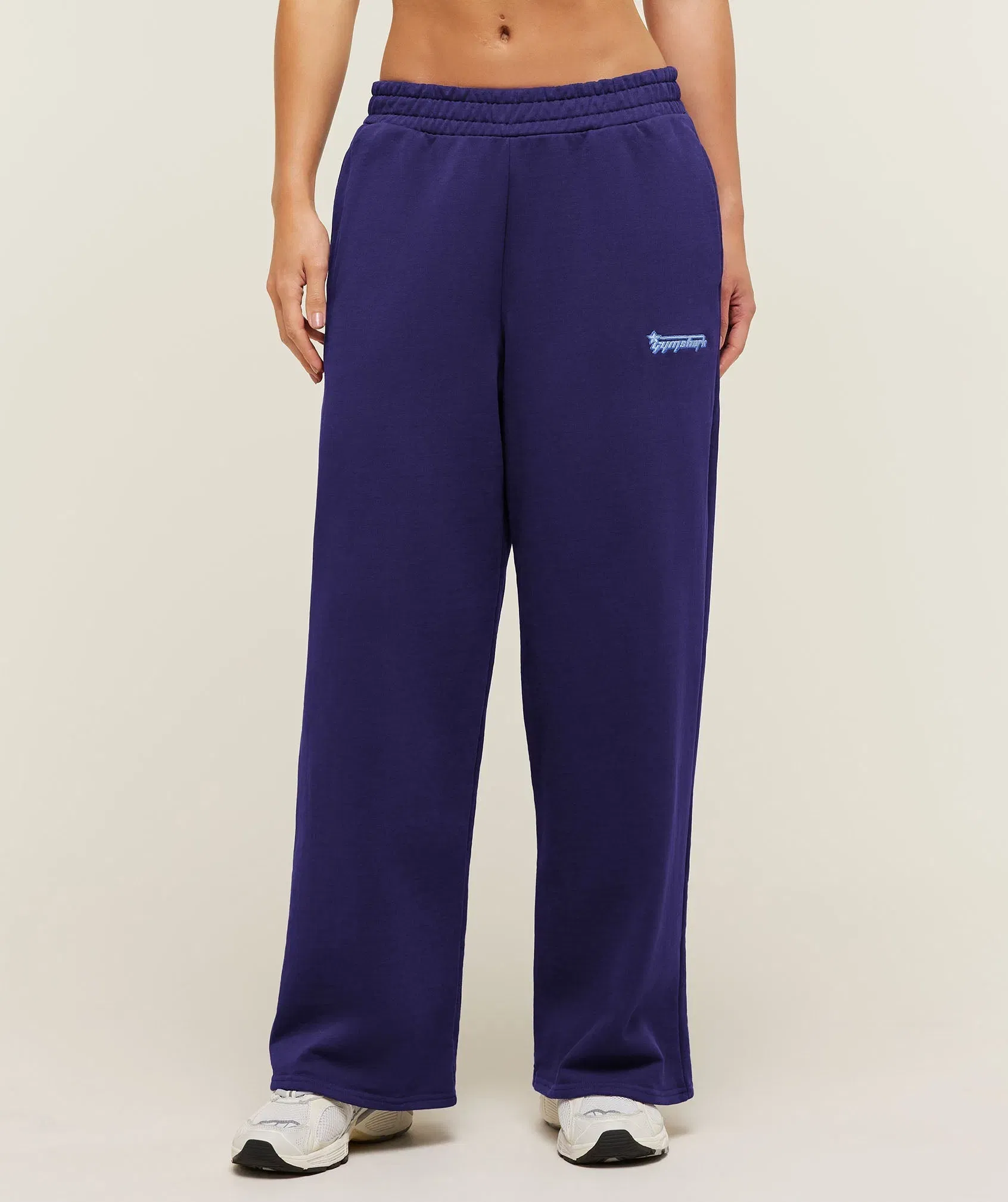 Women's Gymshark Script Embroidery Wide Leg Pants Focus Pink
