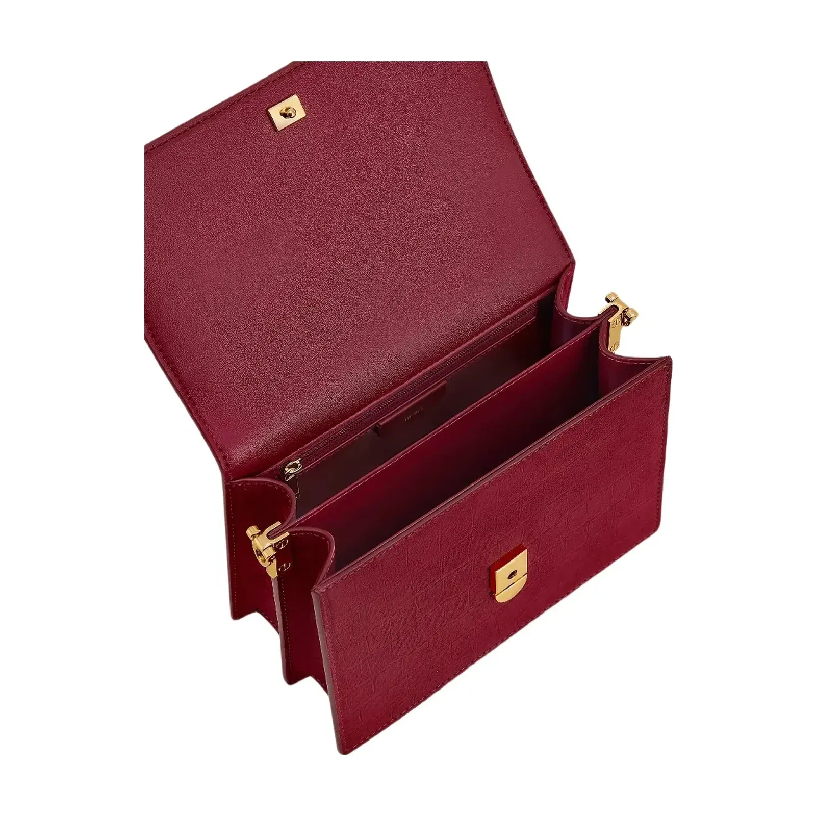 Jw Pei Mini Flap Faux Suede Croc Embossed Crossbody Burgundy