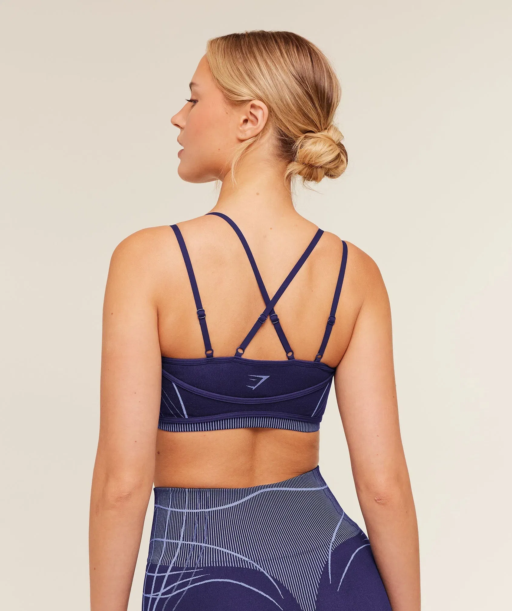 Women's Gymshark Apex Seamless Strappy Sports Bra Indigo Purple