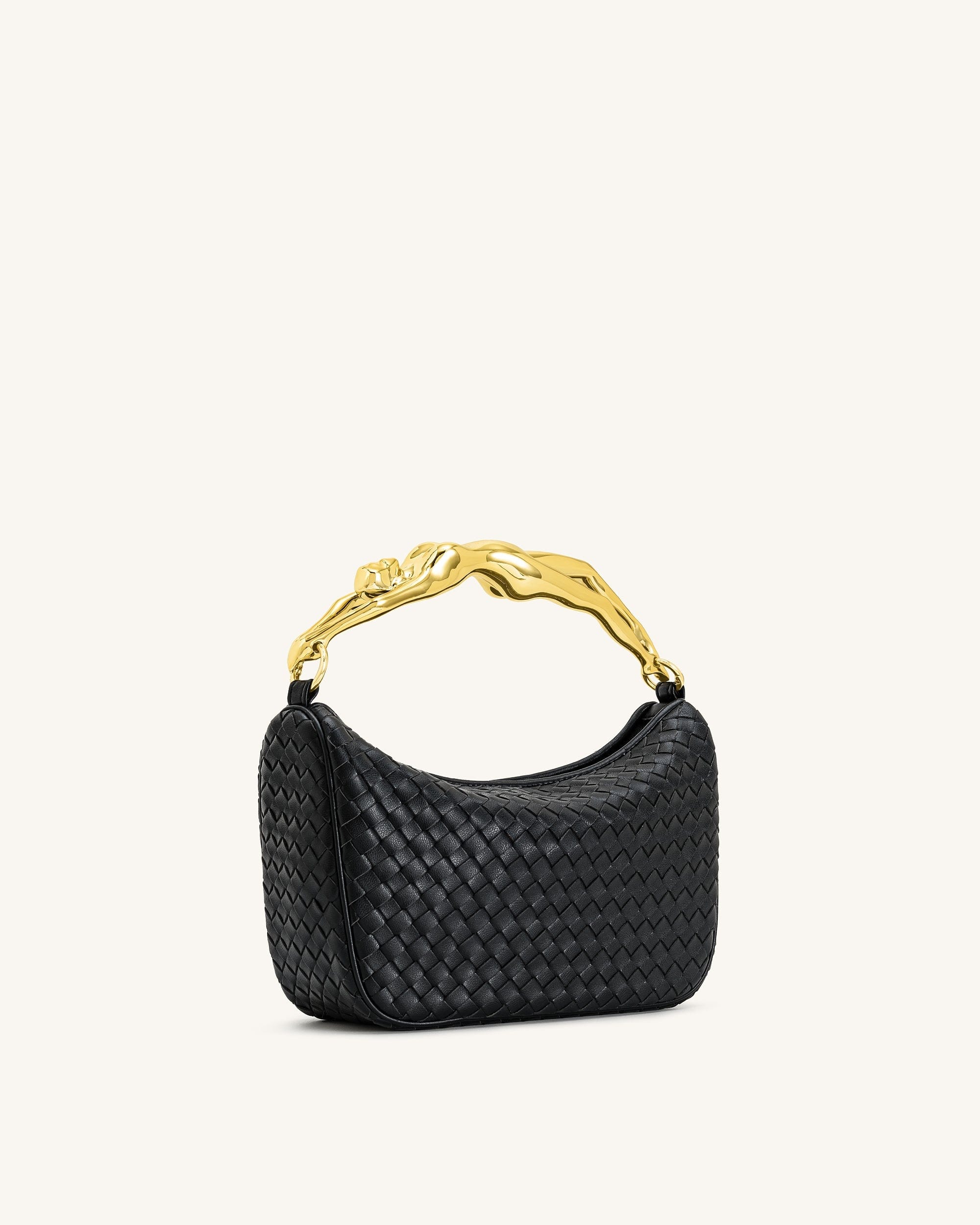 Jw Pei Jenny Woven Human Shaped Handle Handbag Black