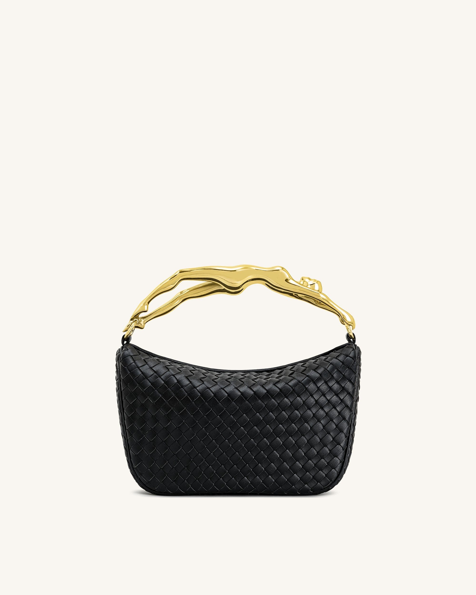 Jw Pei Jenny Woven Human Shaped Handle Handbag Black