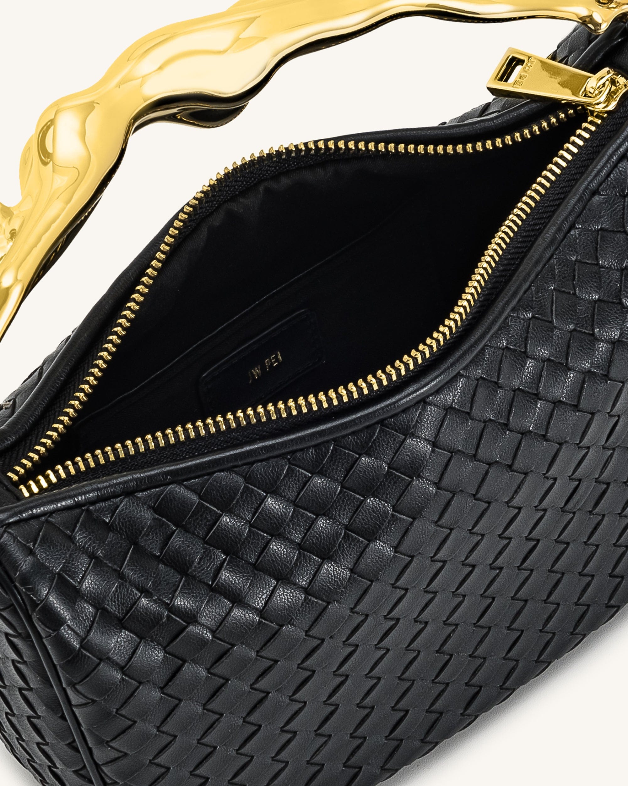 Jw Pei Jenny Woven Human Shaped Handle Handbag Black