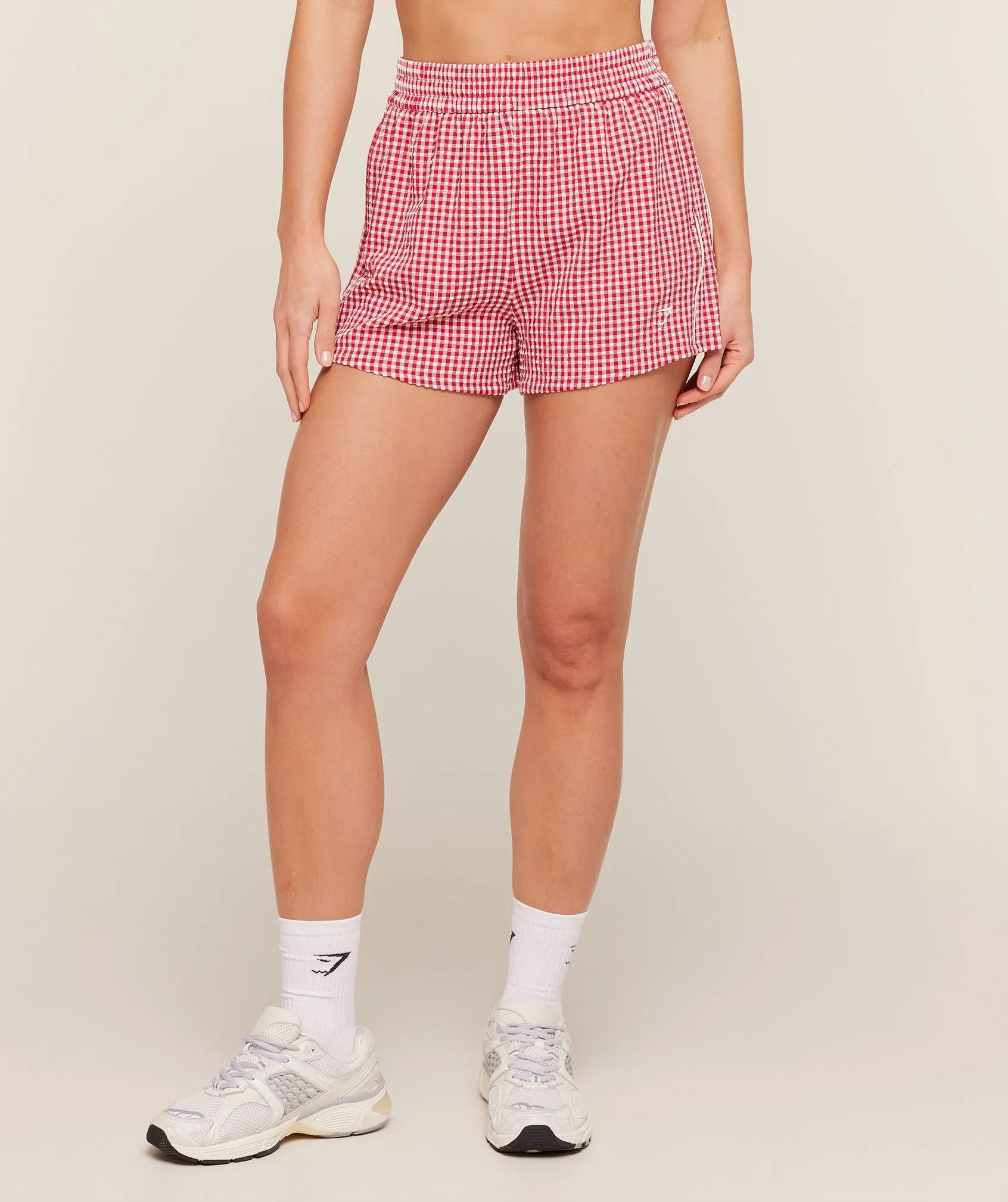 Women's Gymshark Gingham Shorts Carmine Red