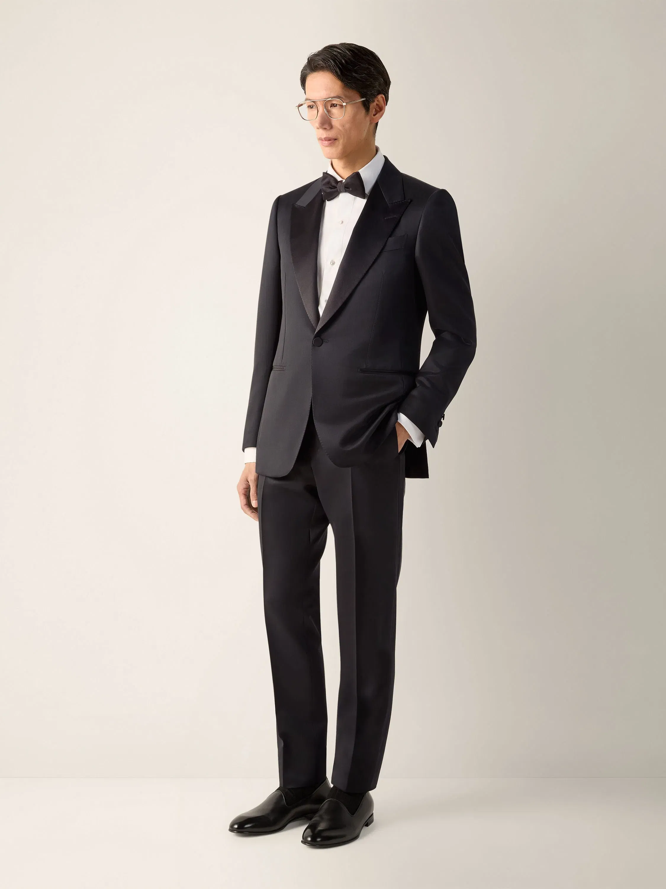 Zegna Optical White Cotton Tuxedo Shirt