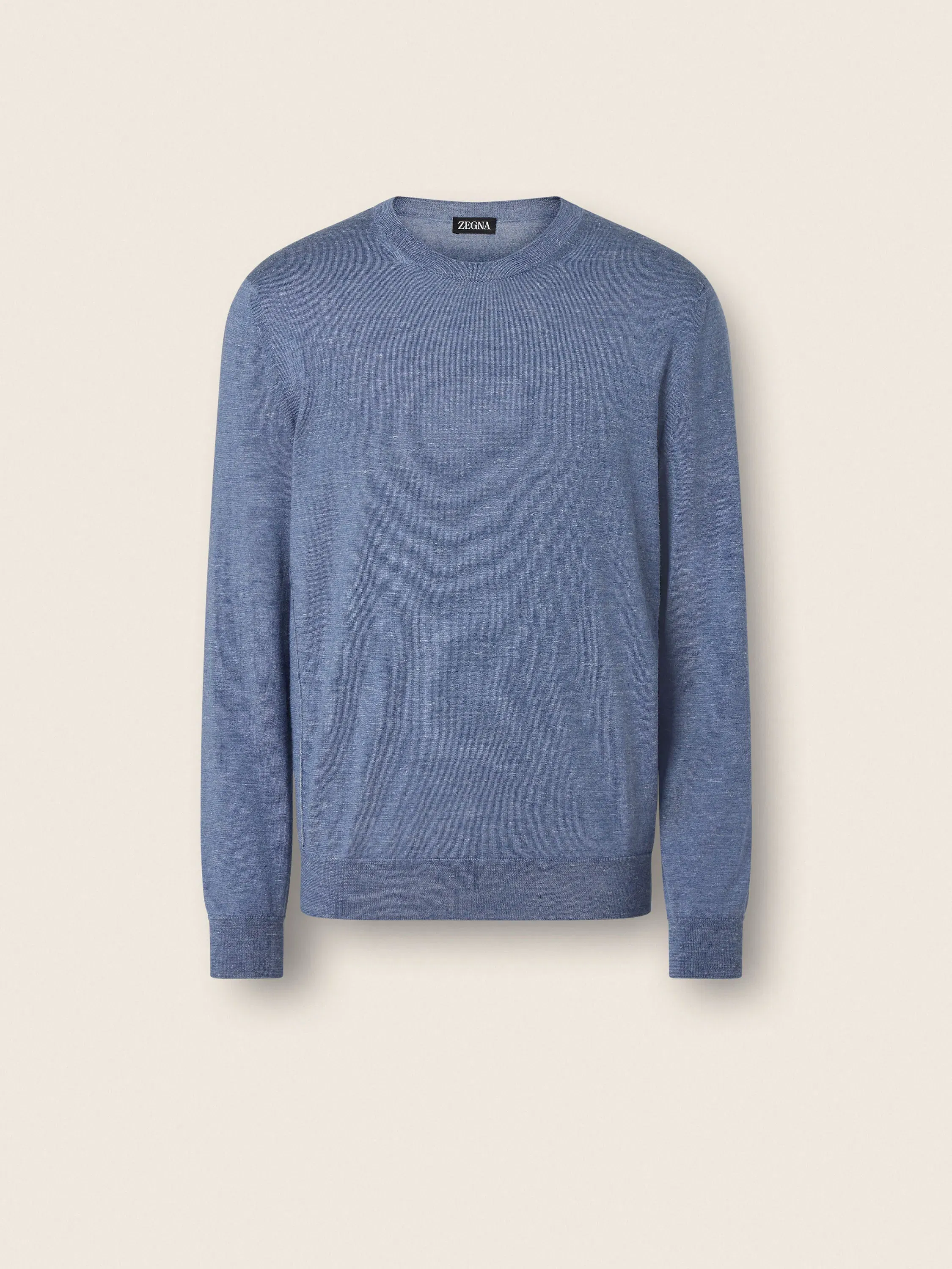 Zegna Lilac Mlange Silk Cashmere And Linen Crewneck
