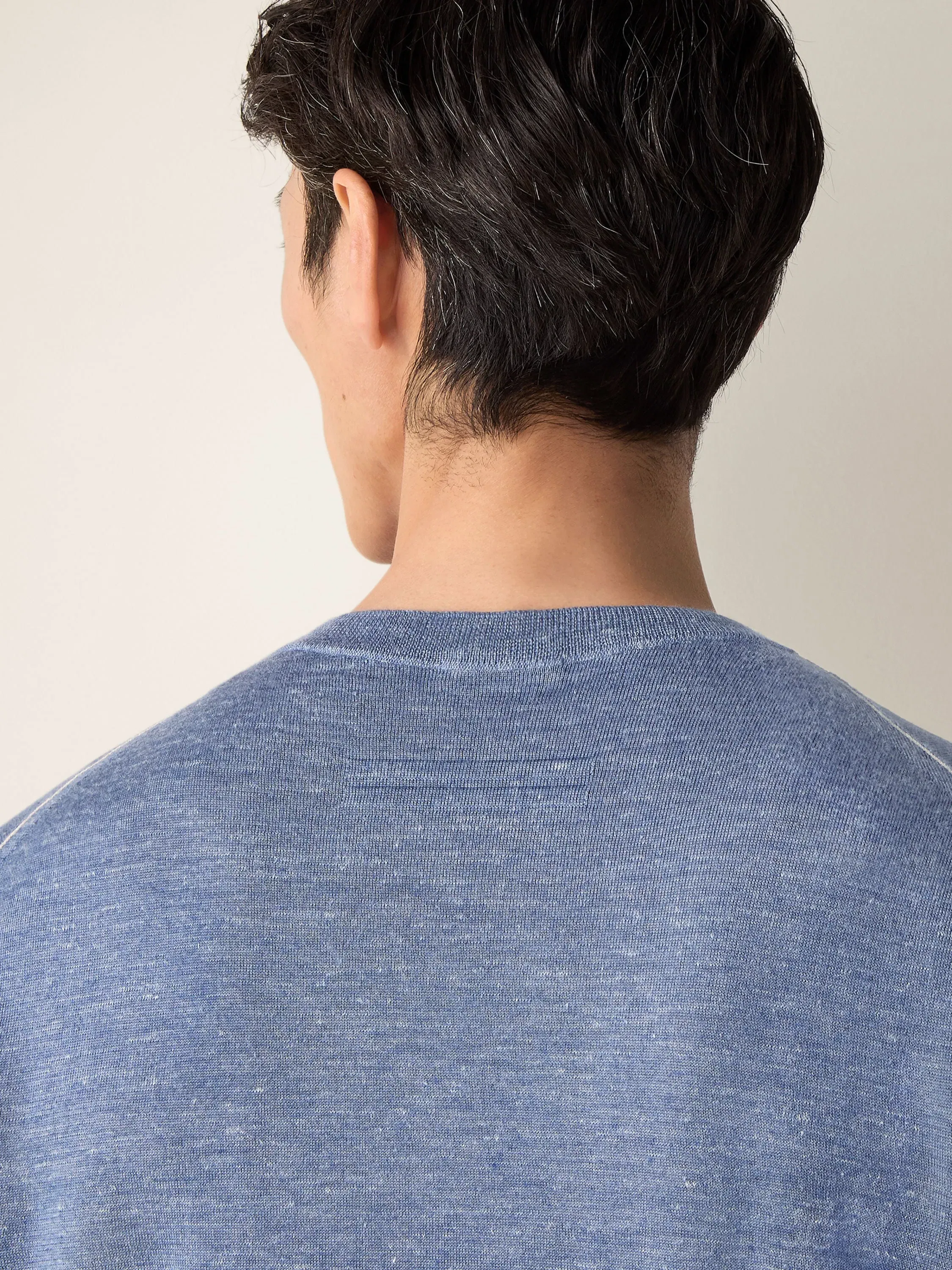 Zegna Lilac Mlange Silk Cashmere And Linen Crewneck
