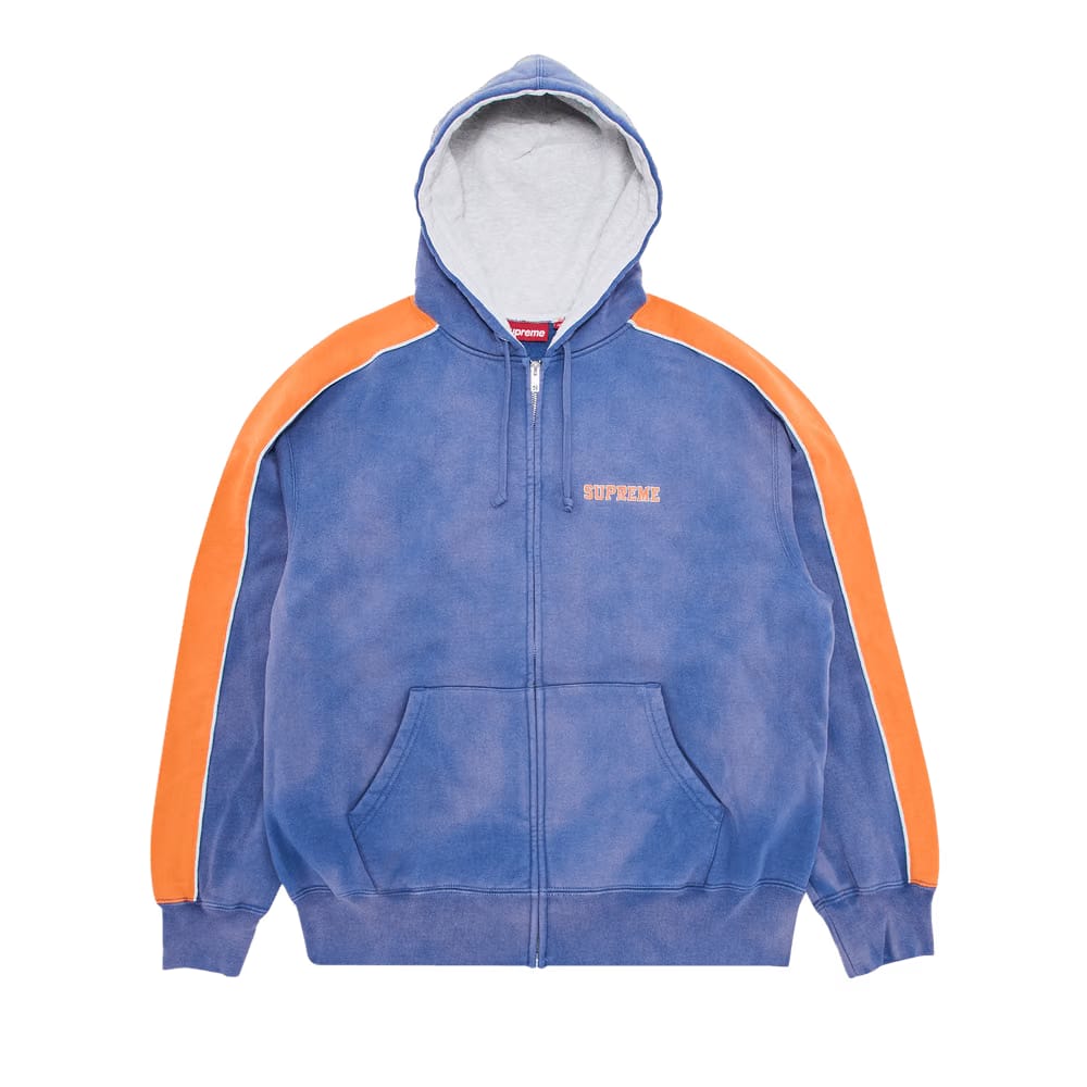 Supreme State Zip Up Hoodie Washed Royal