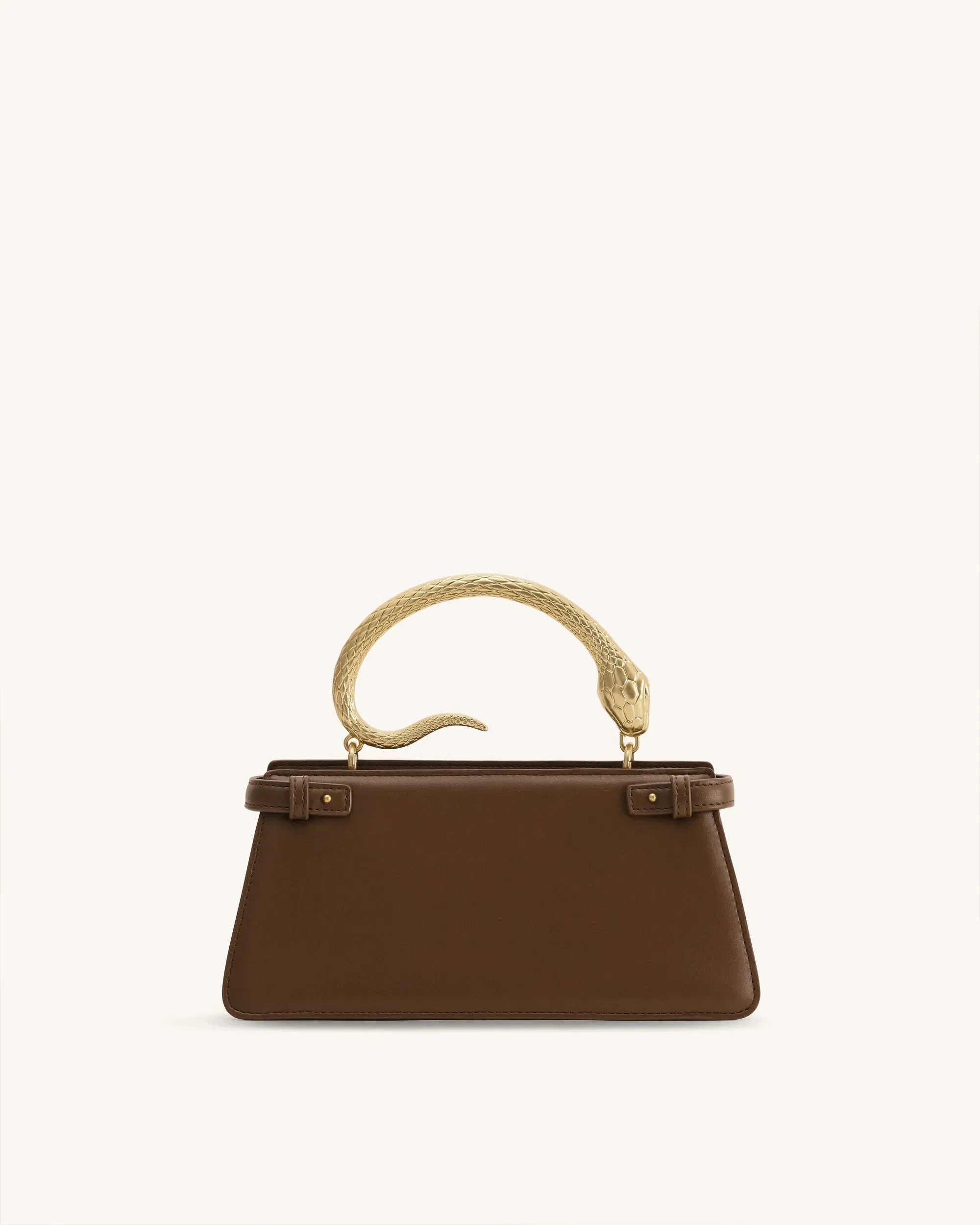 Jw Pei Elena Snake Handle Top Handle Bag Dark Brown
