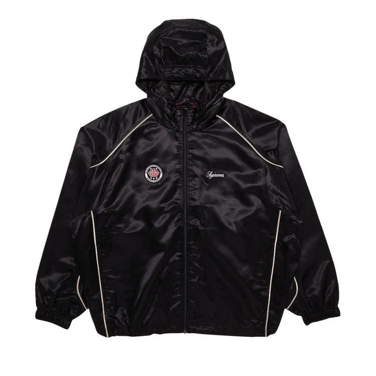 Supreme Satin Hooded Track Jacket Black