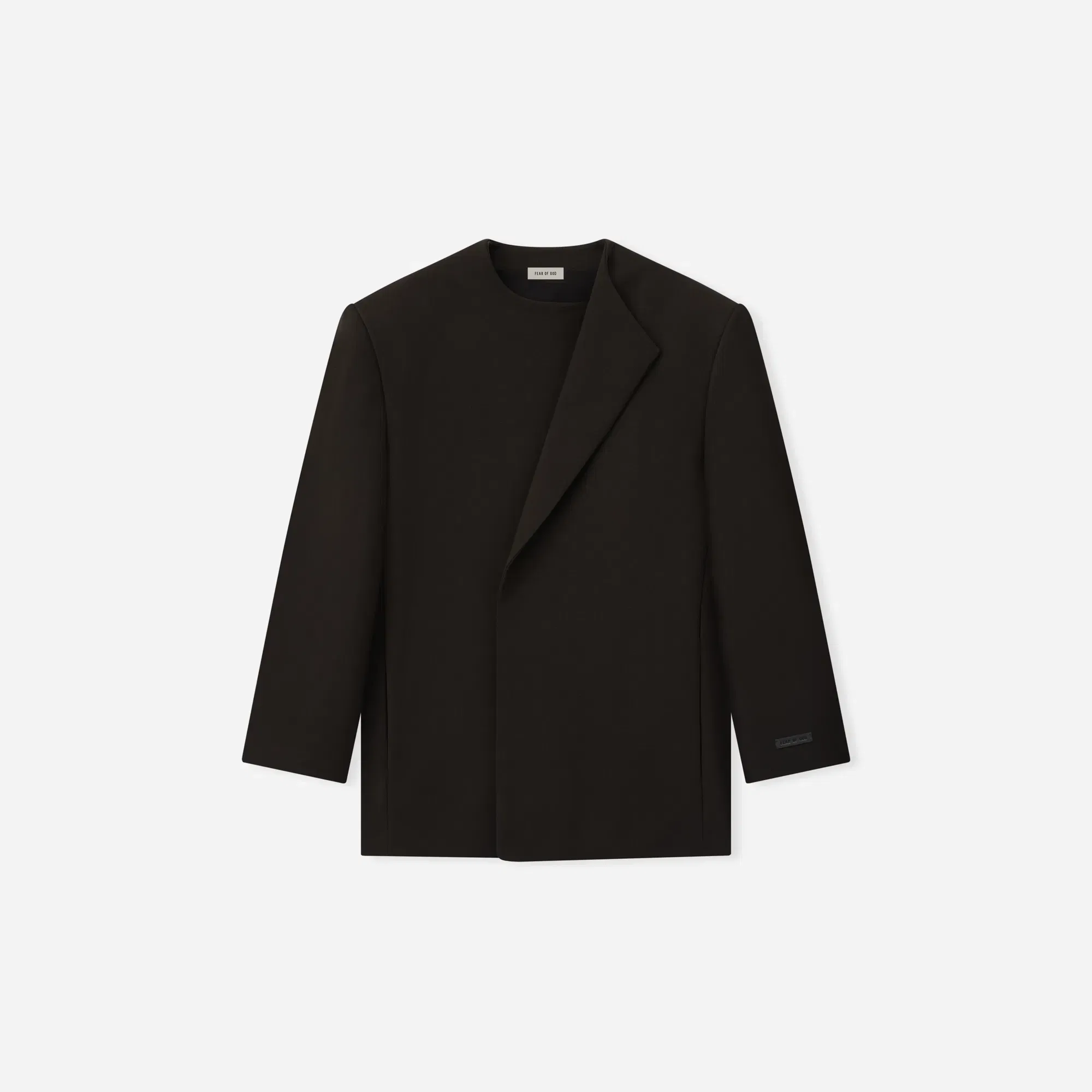 Fear Of God Double Weave Wool Crewneck Jacket Brown
