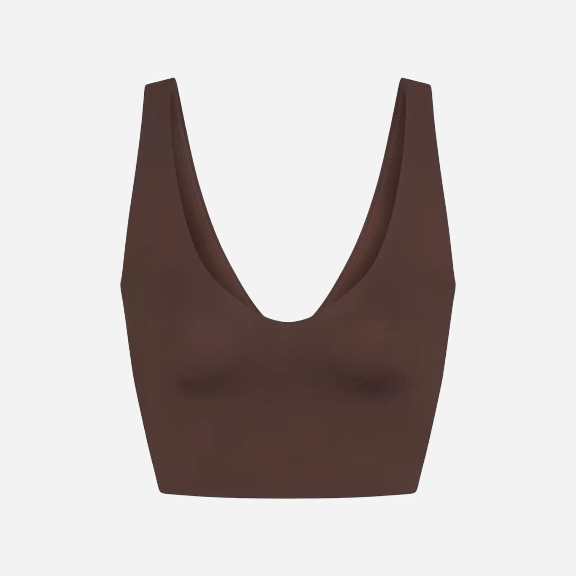 Nike X Skims Matte Women's V-Neck Long-Line Bra DARK SEPIA