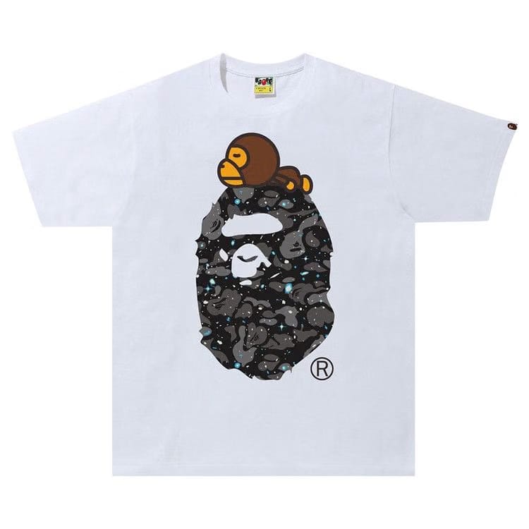 SPACE CAMO MILO ON BIG APE WHITE T-Shirt