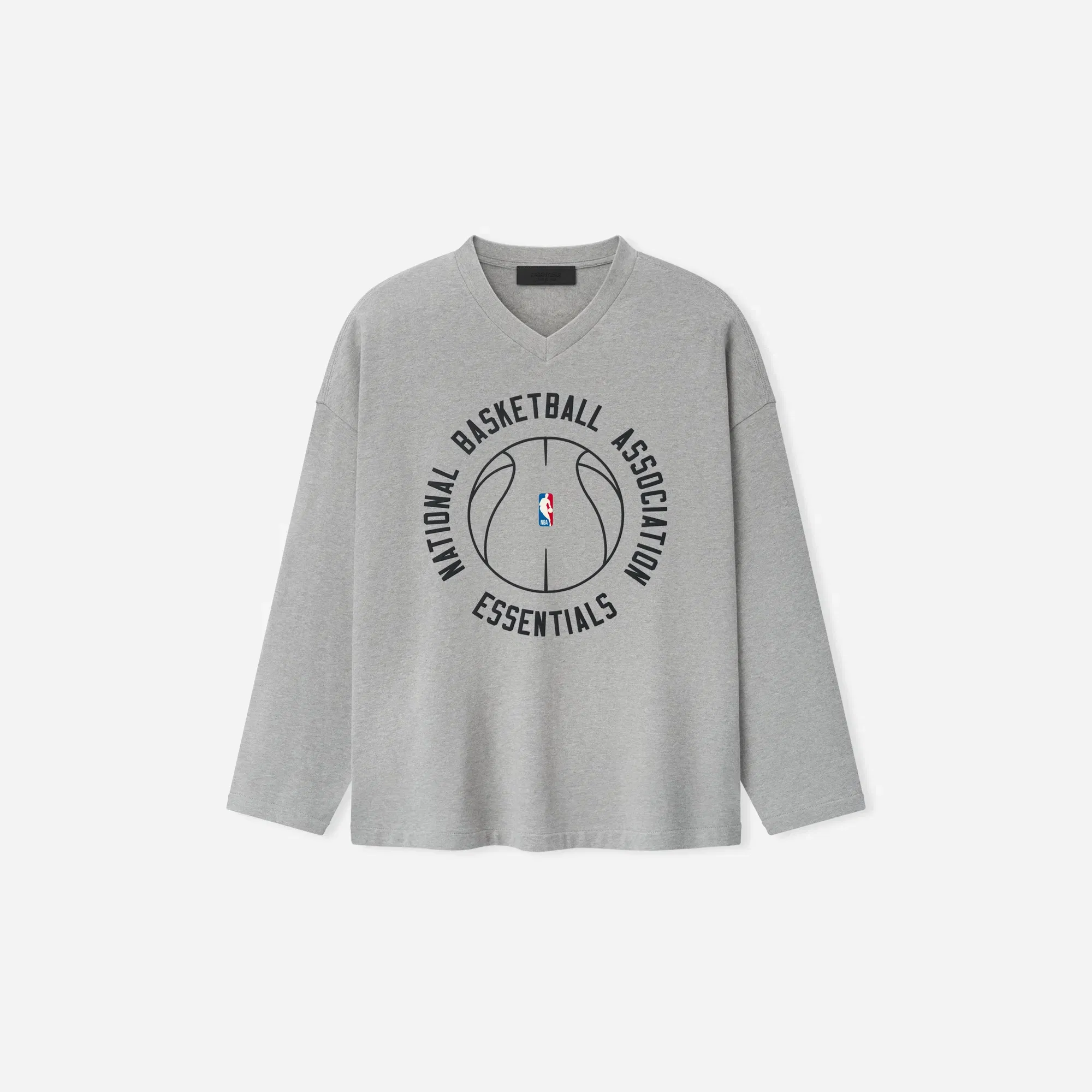 Fear Of God Essentials NBA X Barkley Hendricks Long Sleeve V-Neck Tee Concrete Heather