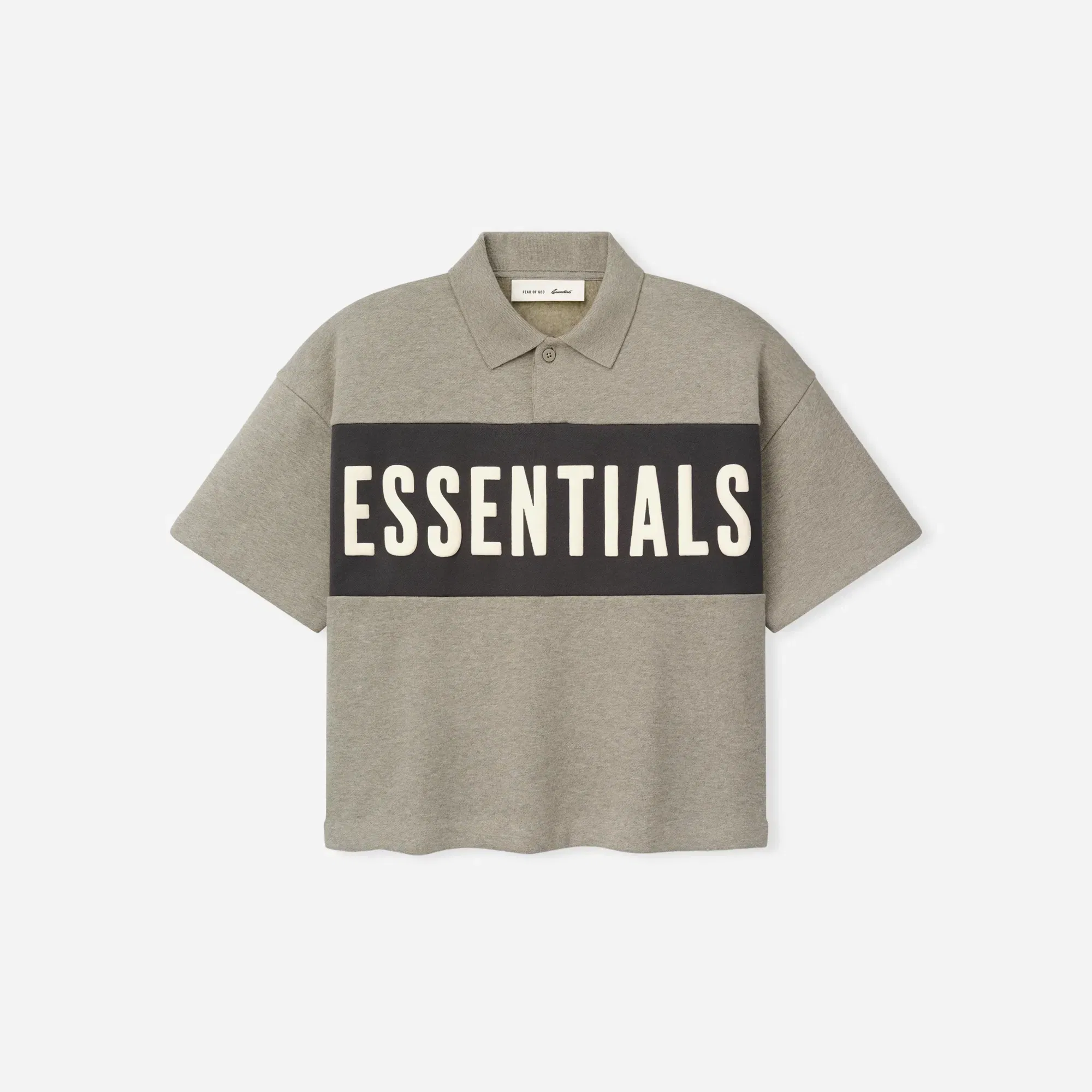 Fear Of God Essentials Kids Cropped Polo Seal Heather/ Iron Grey