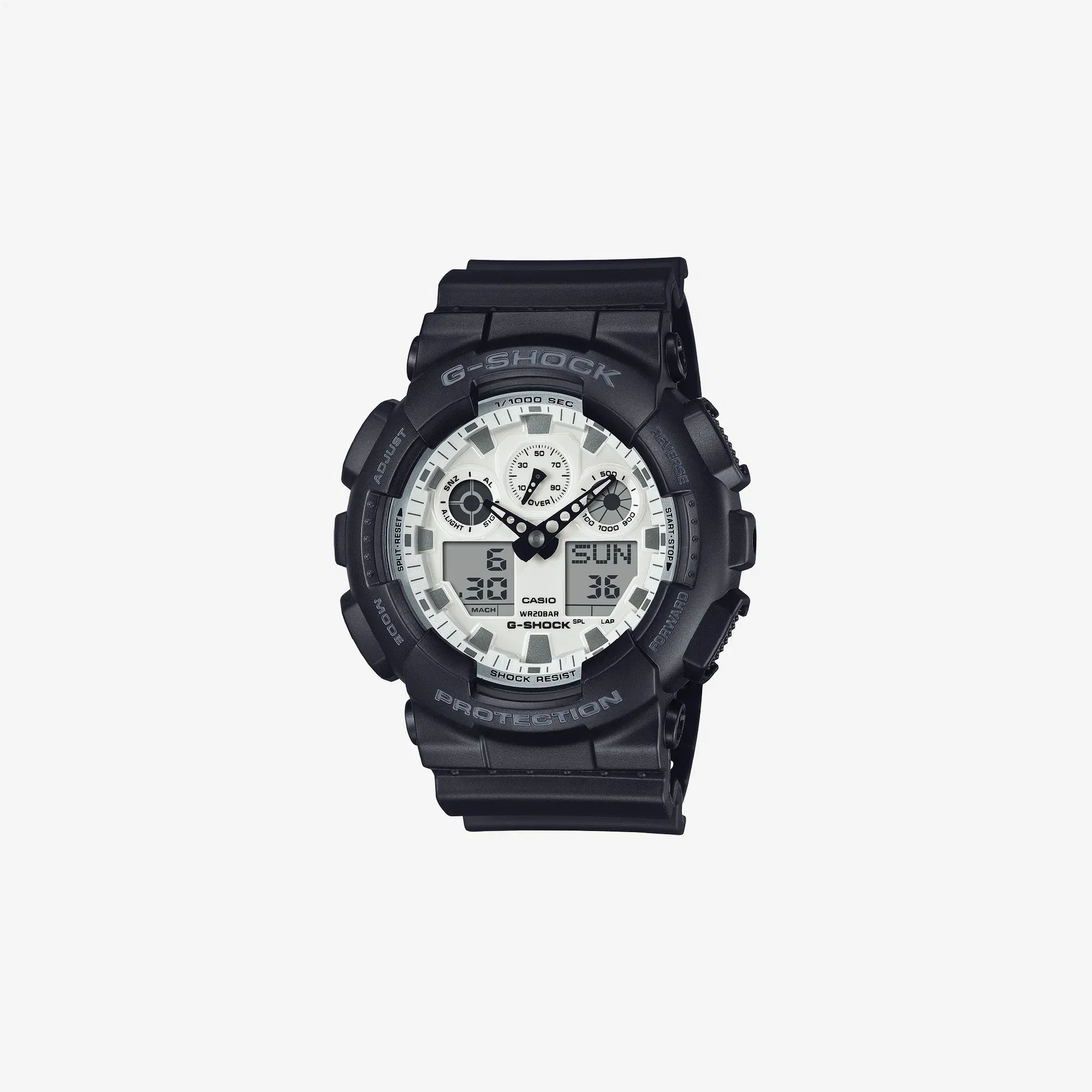 Casio G-Shock GA-100WD-1ADR Quartz White Dial Analog-Digital Resin Watch