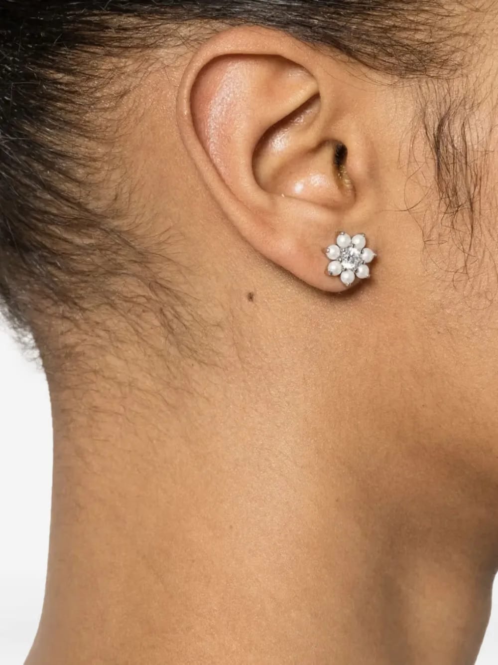 pearl flower earrings