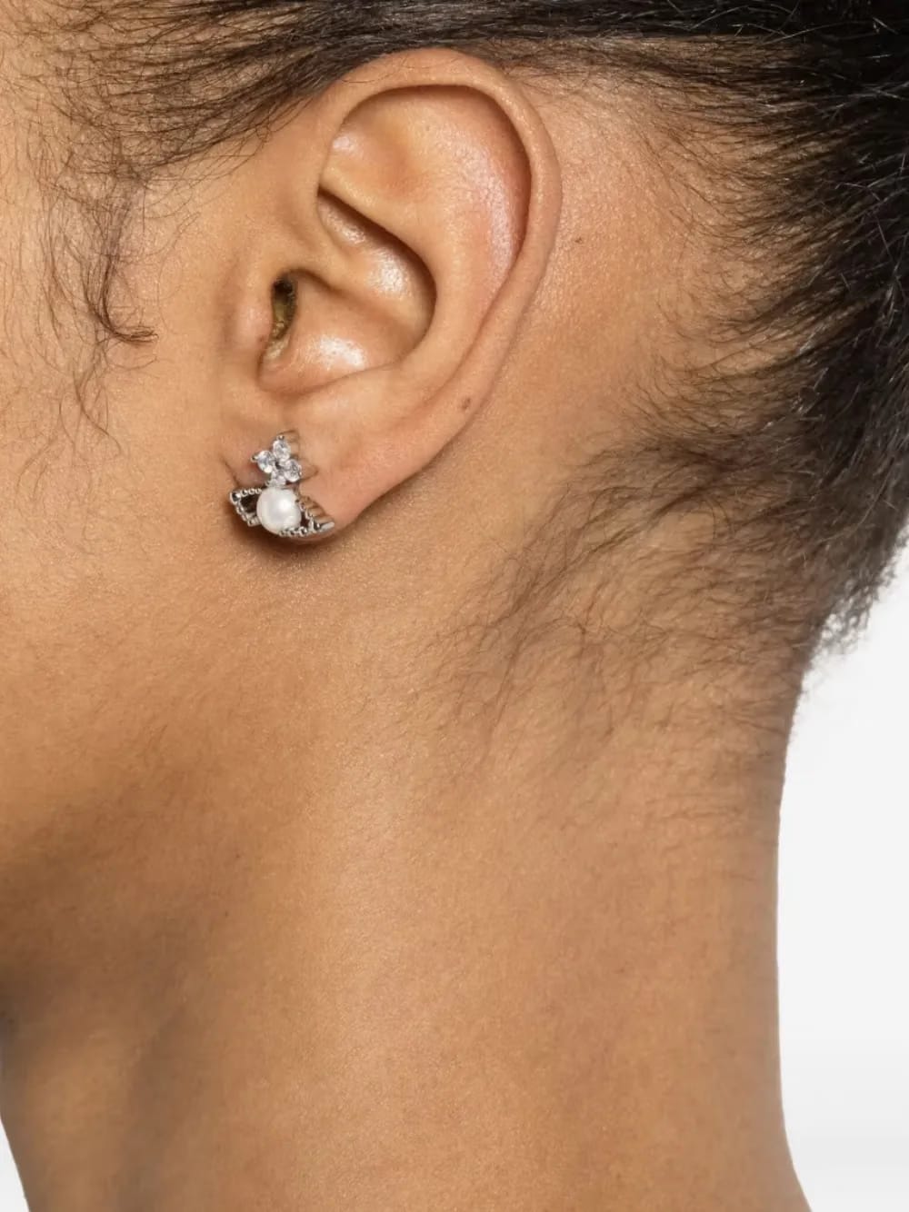 pearl flower earrings