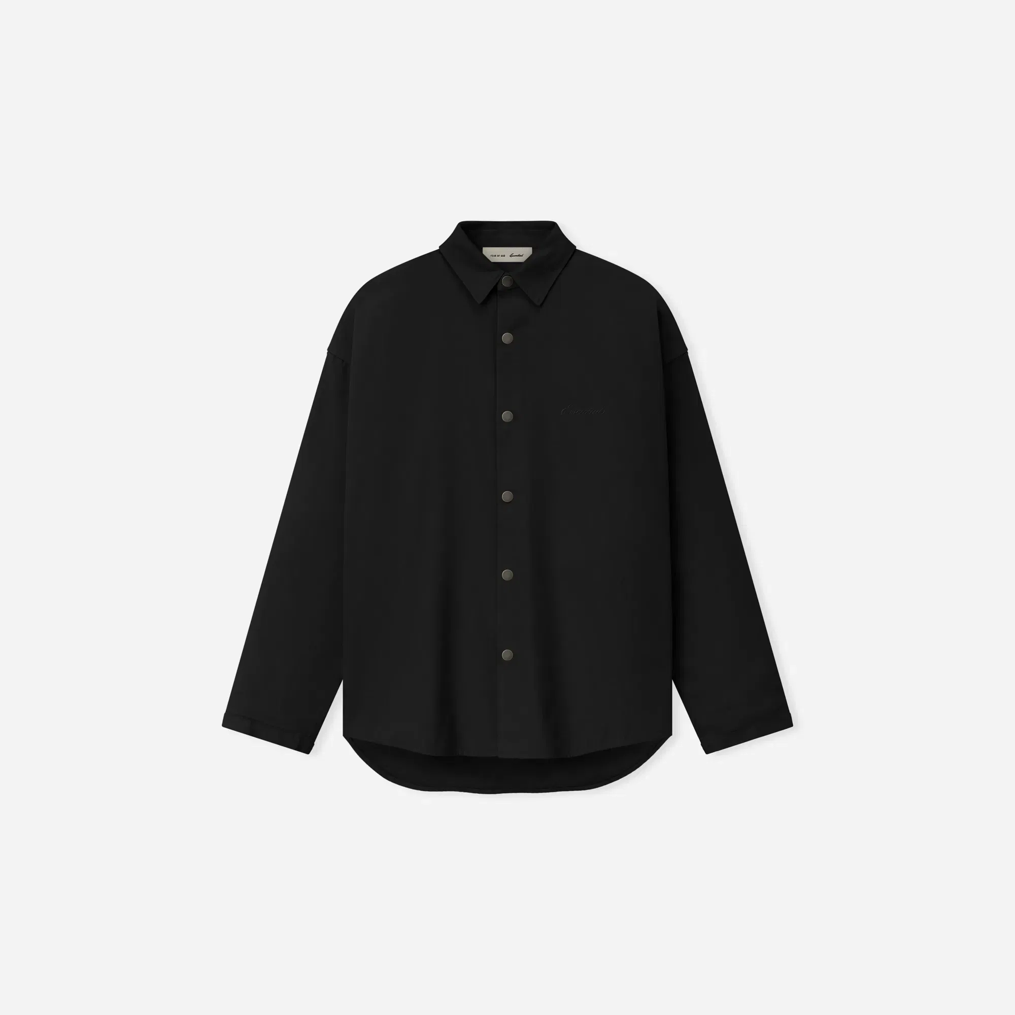 Fear Of God Essentials Cotton Canvas Overshirt Vintage Black