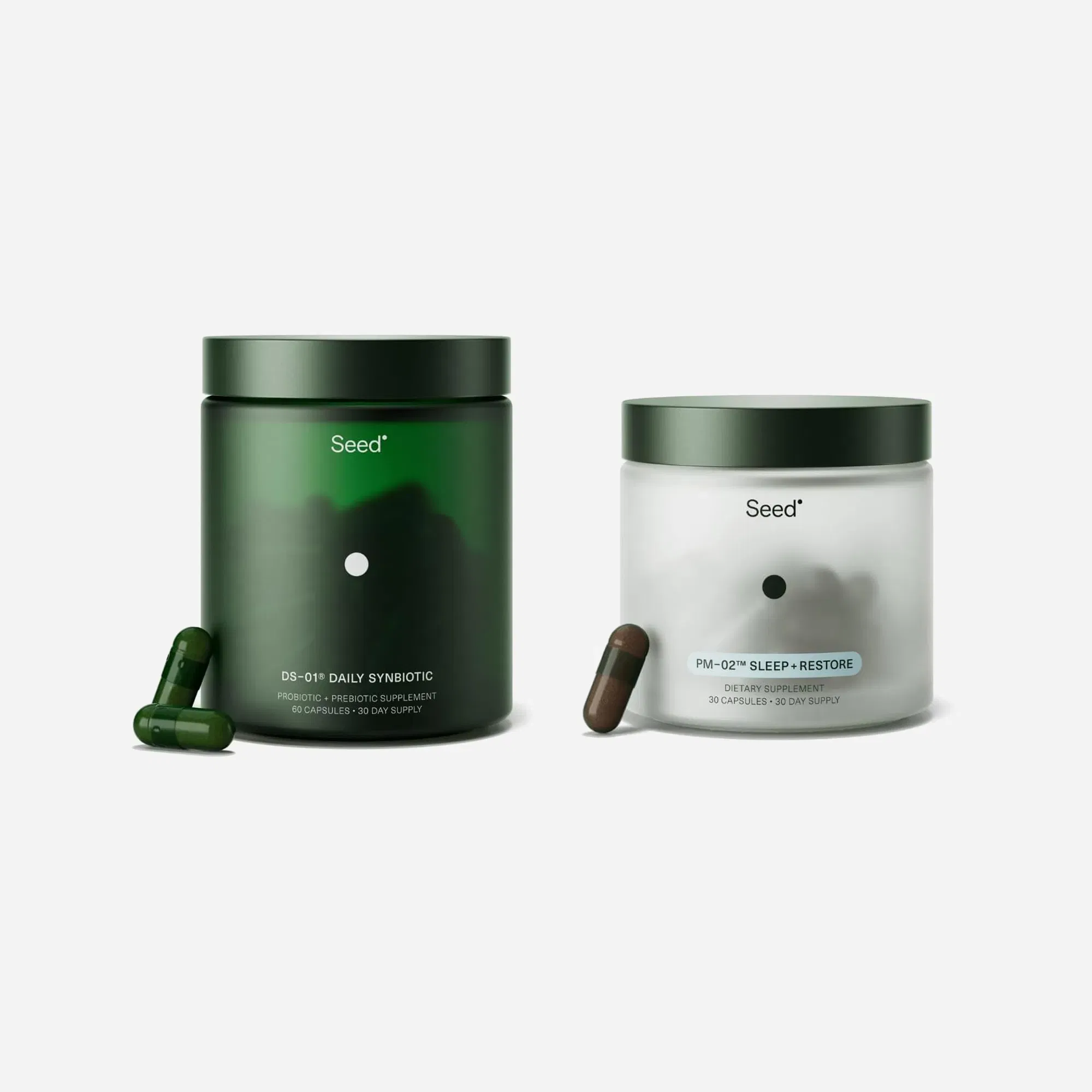 Seed DS-01 Daily Synbiotic & PM-02 Sleep + Restore Bundle Probiotic And Sleep Aid For Women And Men Vegan (30-Day Supply)