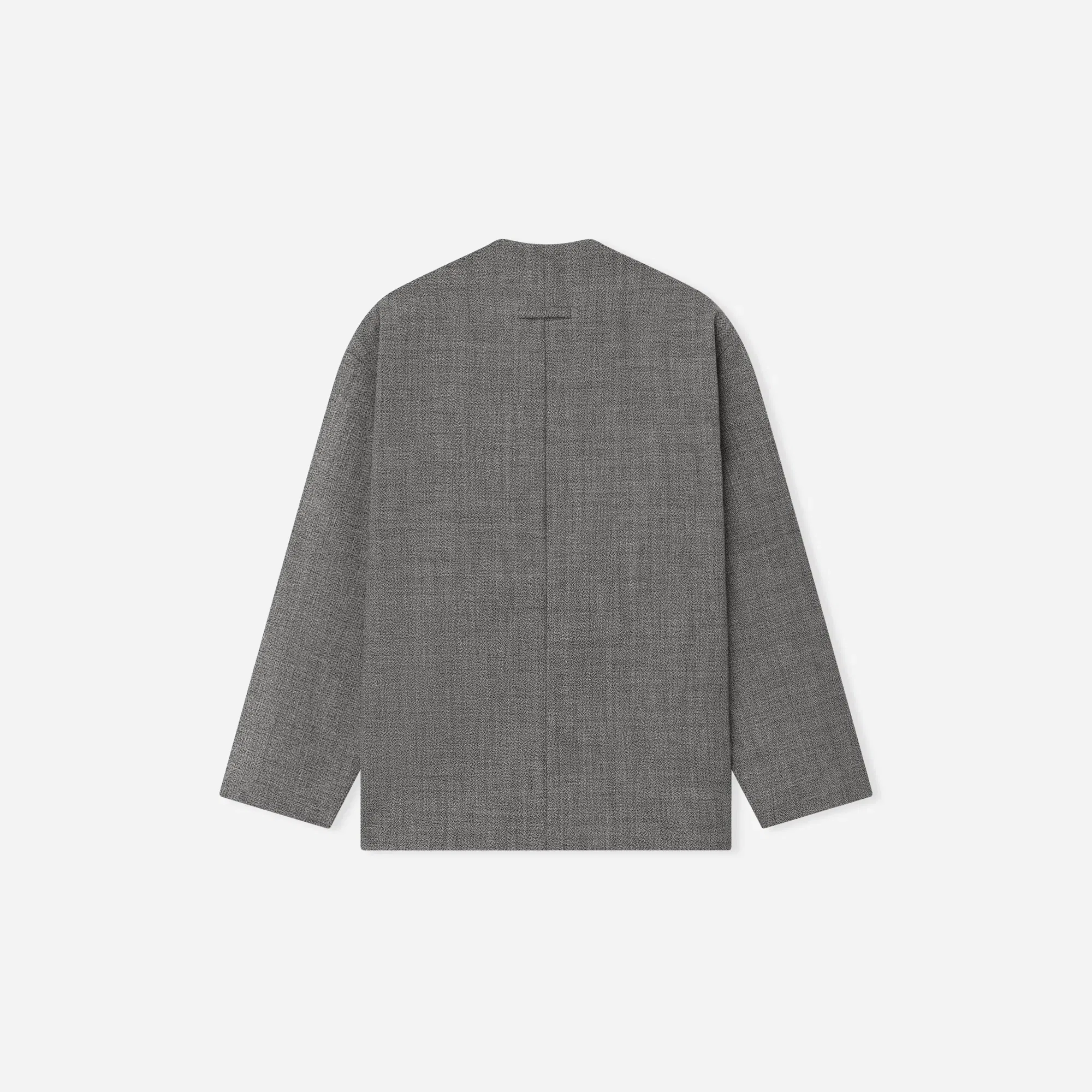 Fear Of God Mouline Wool Relaxed Lapelless Jacket Off White/Black