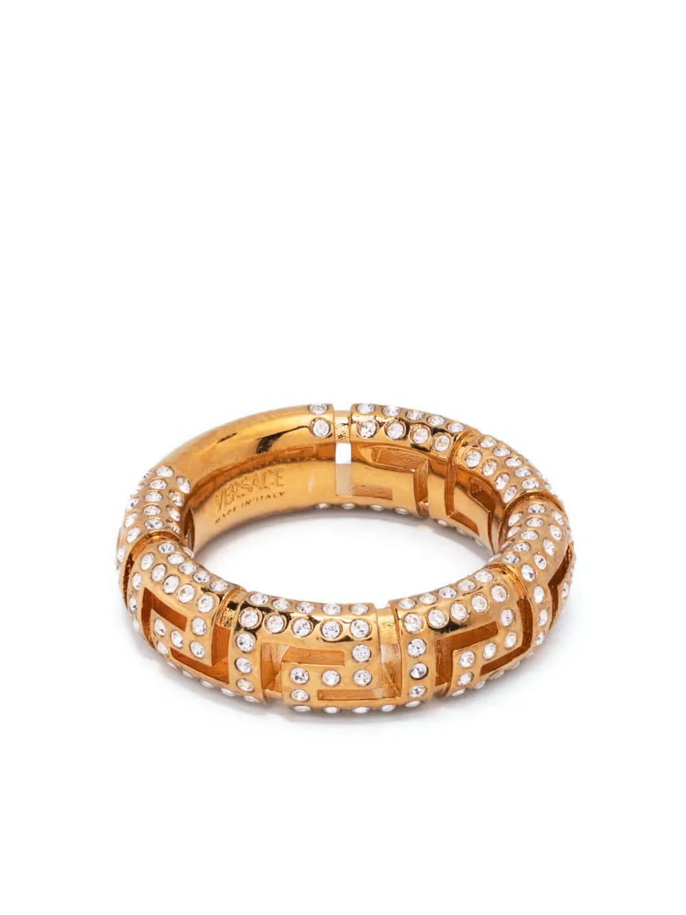Greca rhinestone-embellished ring