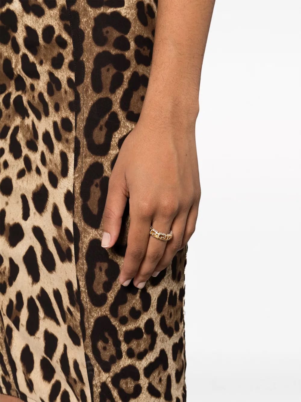 Greca rhinestone-embellished ring