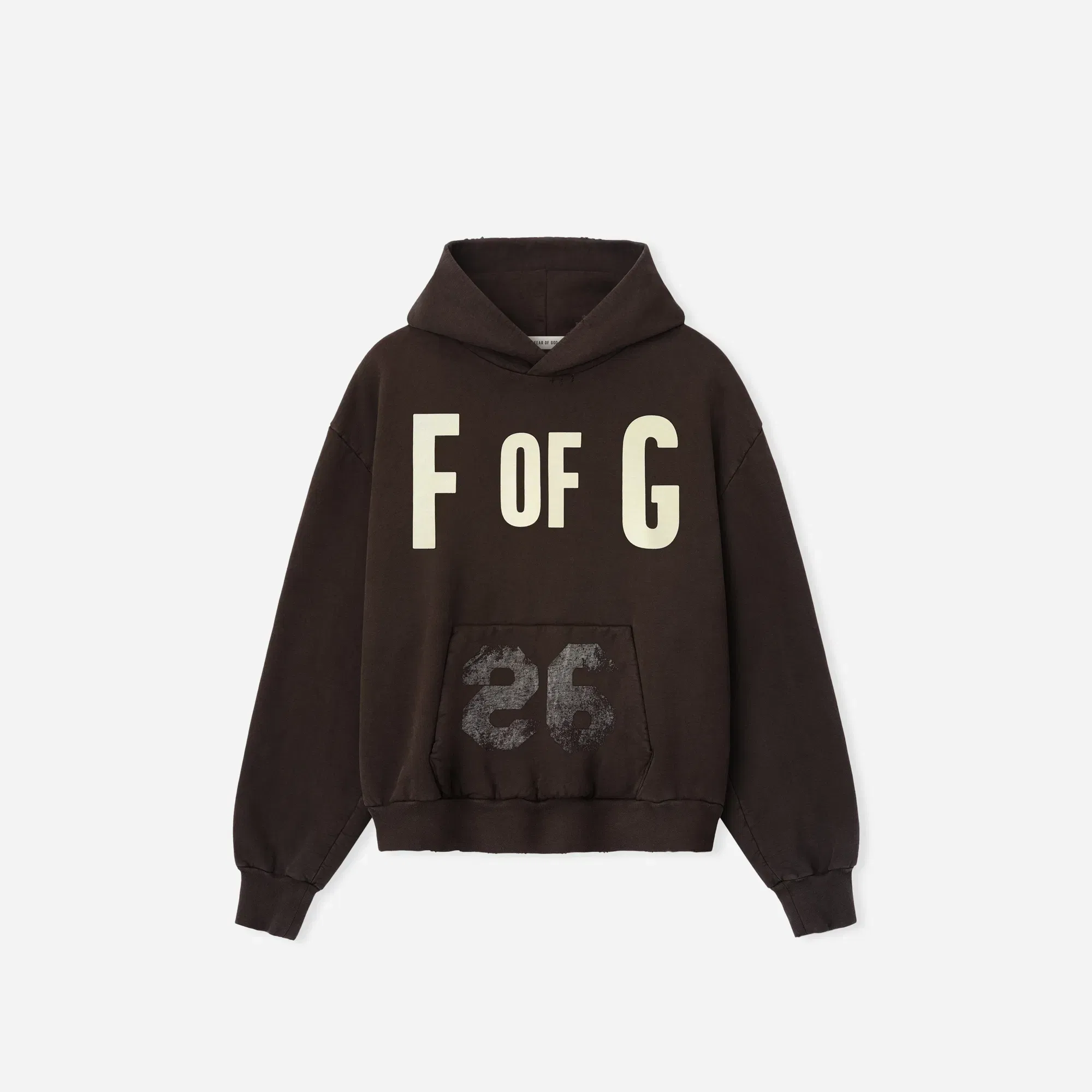 Fear Of God F Of G Classic Half Raglan Hoodie W/ Pocket Dark Brown