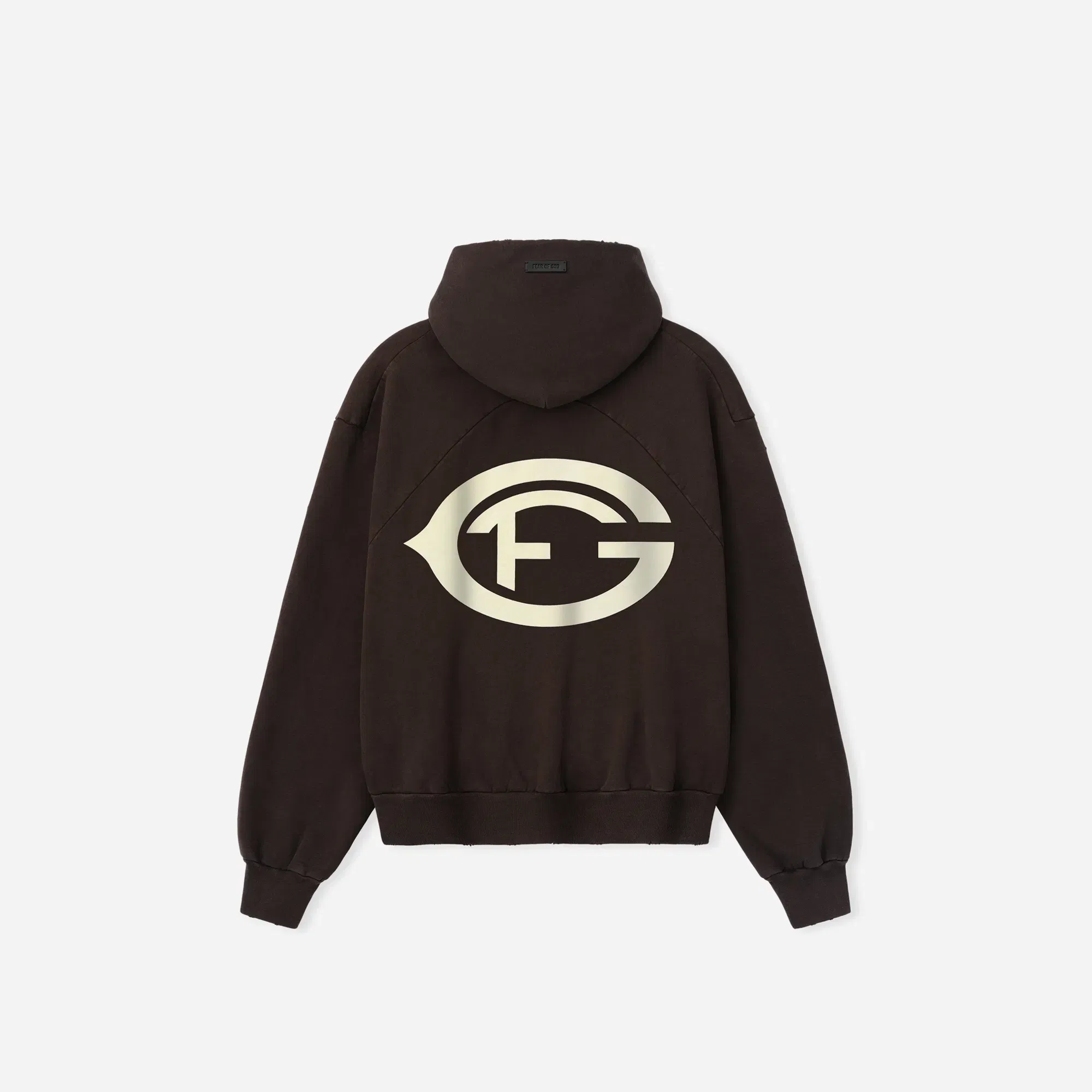 Fear Of God F Of G Classic Half Raglan Hoodie W/ Pocket Dark Brown