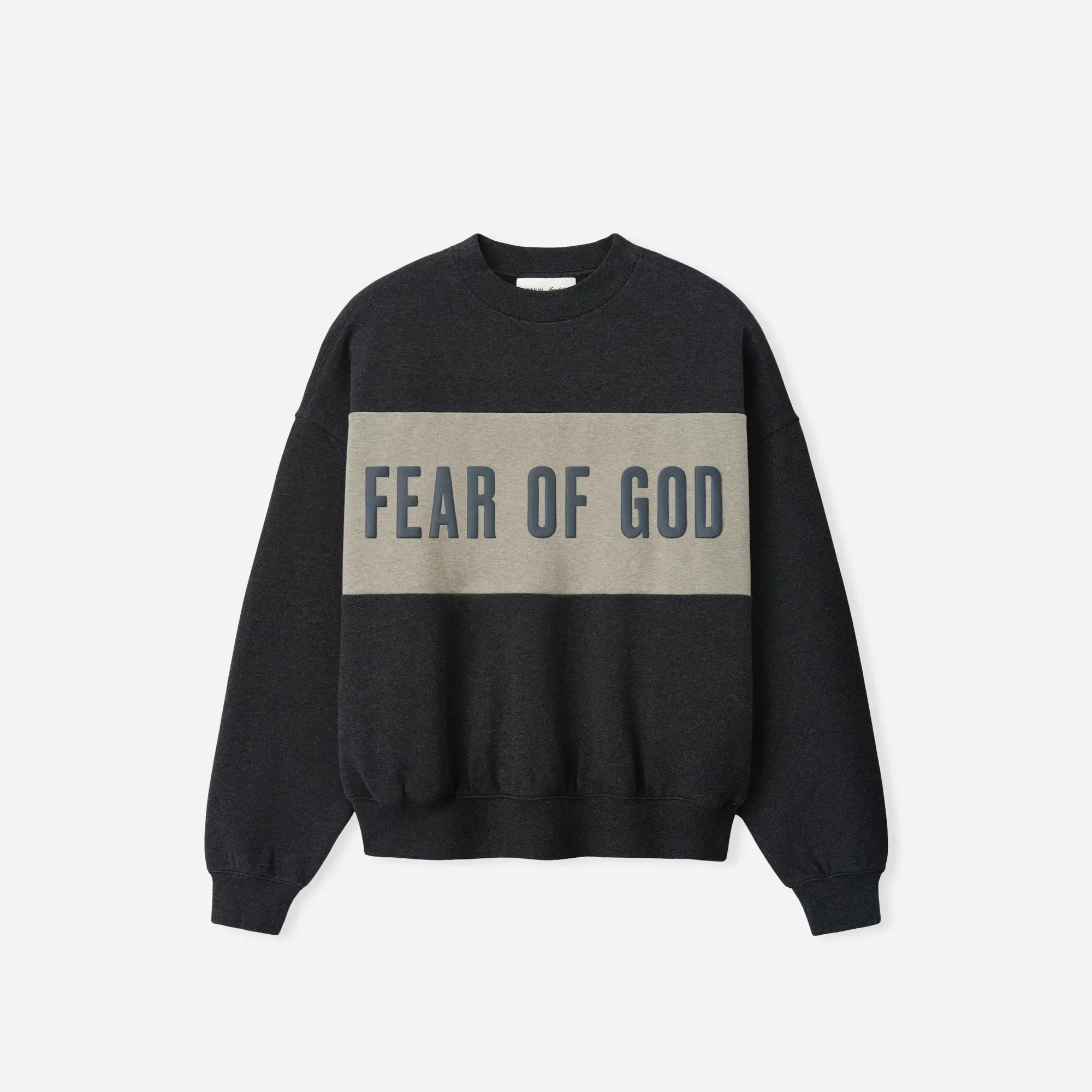 Fear Of God Essentials Cropped Relaxed Panelled Sweatshirt Iron Grey Heather/ Seal Heather