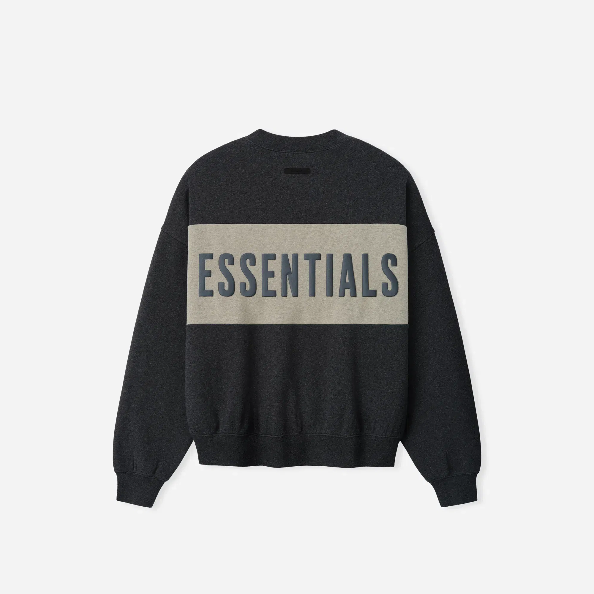 Fear Of God Essentials Cropped Relaxed Panelled Sweatshirt Iron Grey Heather/ Seal Heather