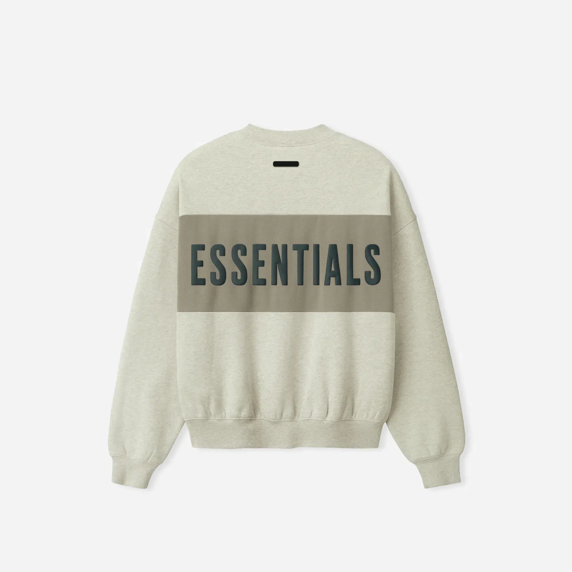 Fear Of God Essentials Cropped Relaxed Panelled Sweatshirt Vanilla Heather/ Seal