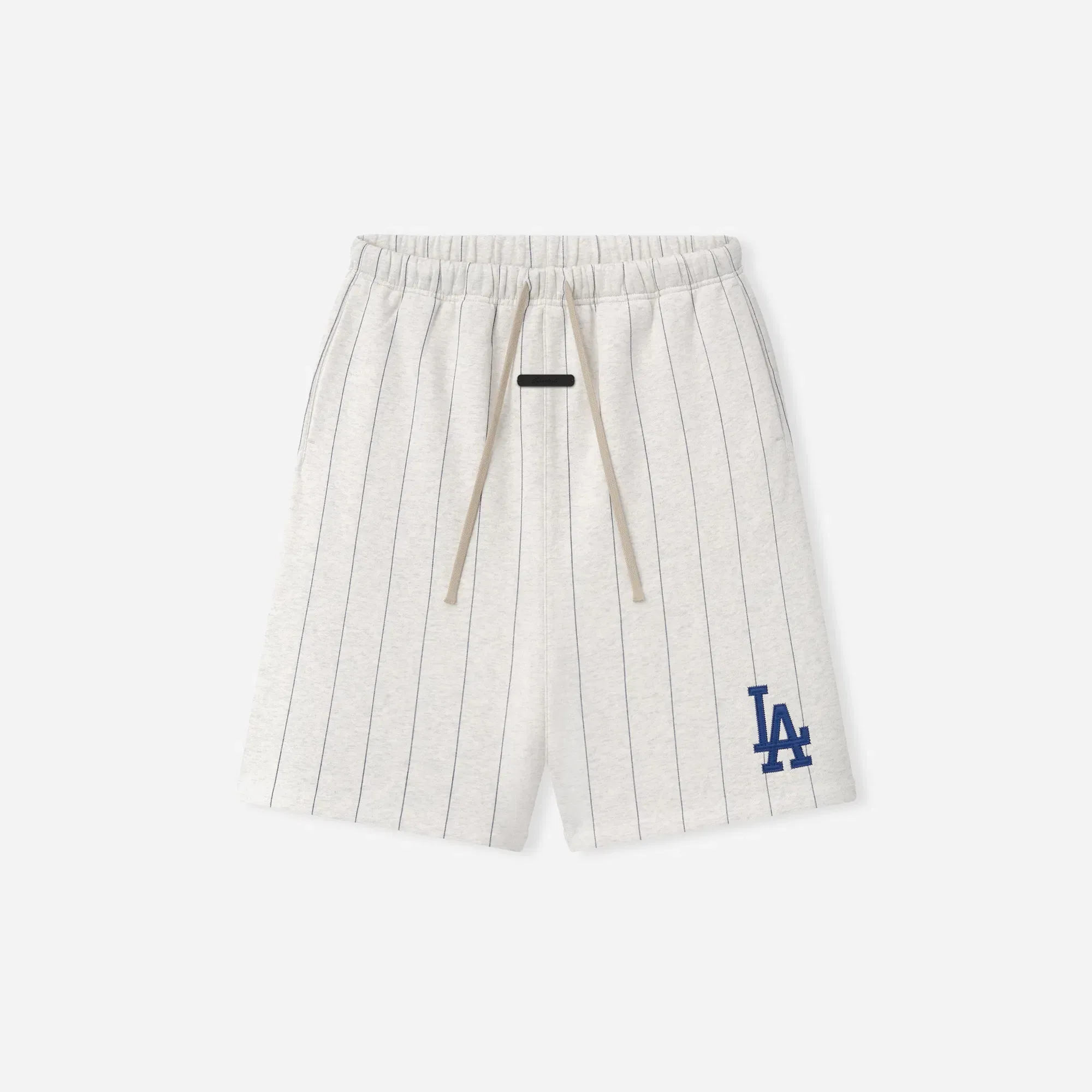 Fear Of God Essentials Dodgers 90's Sweatshort Oatmeal Heather W Dark Sapphire Pinstripes