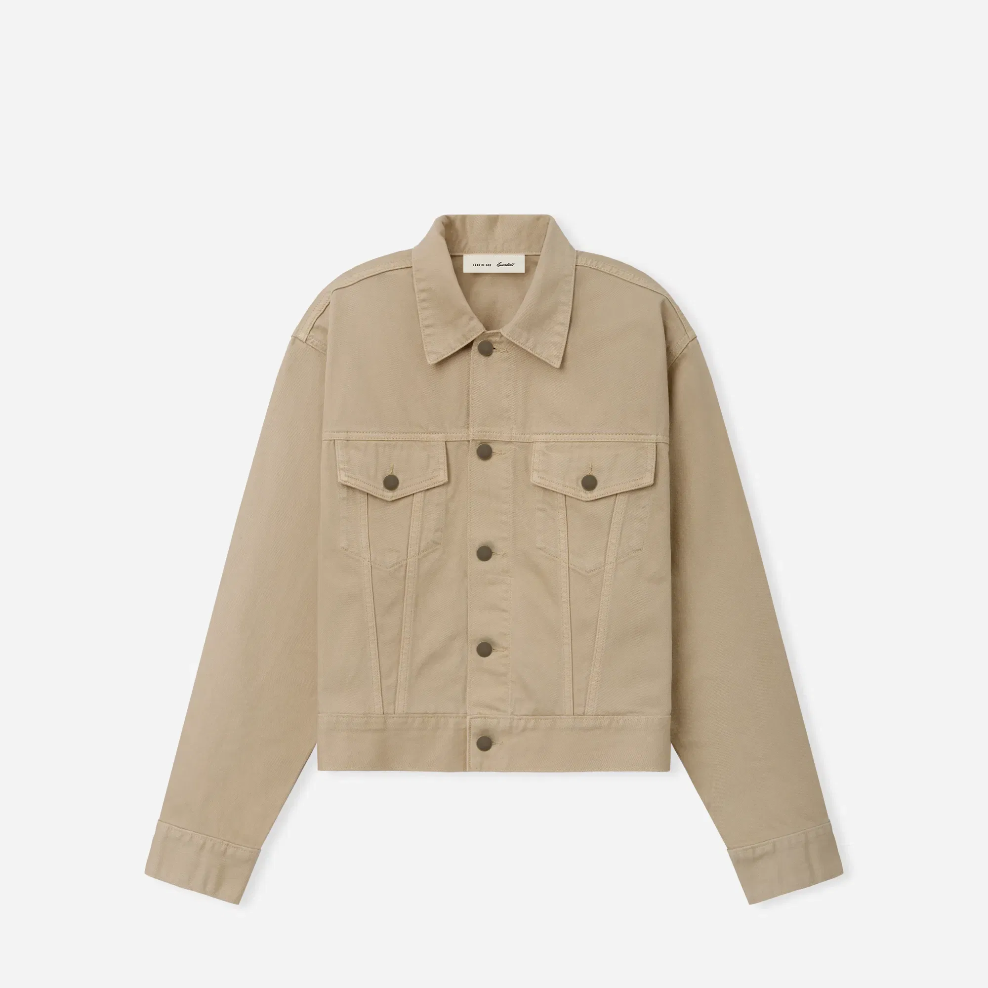 Fear Of God Essentials Classic Denim Jacket Overdyed Dune