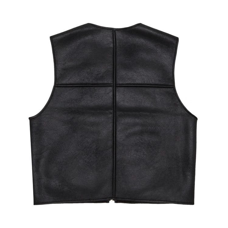 Supreme Reversible Faux Shearling Work Vest Black
