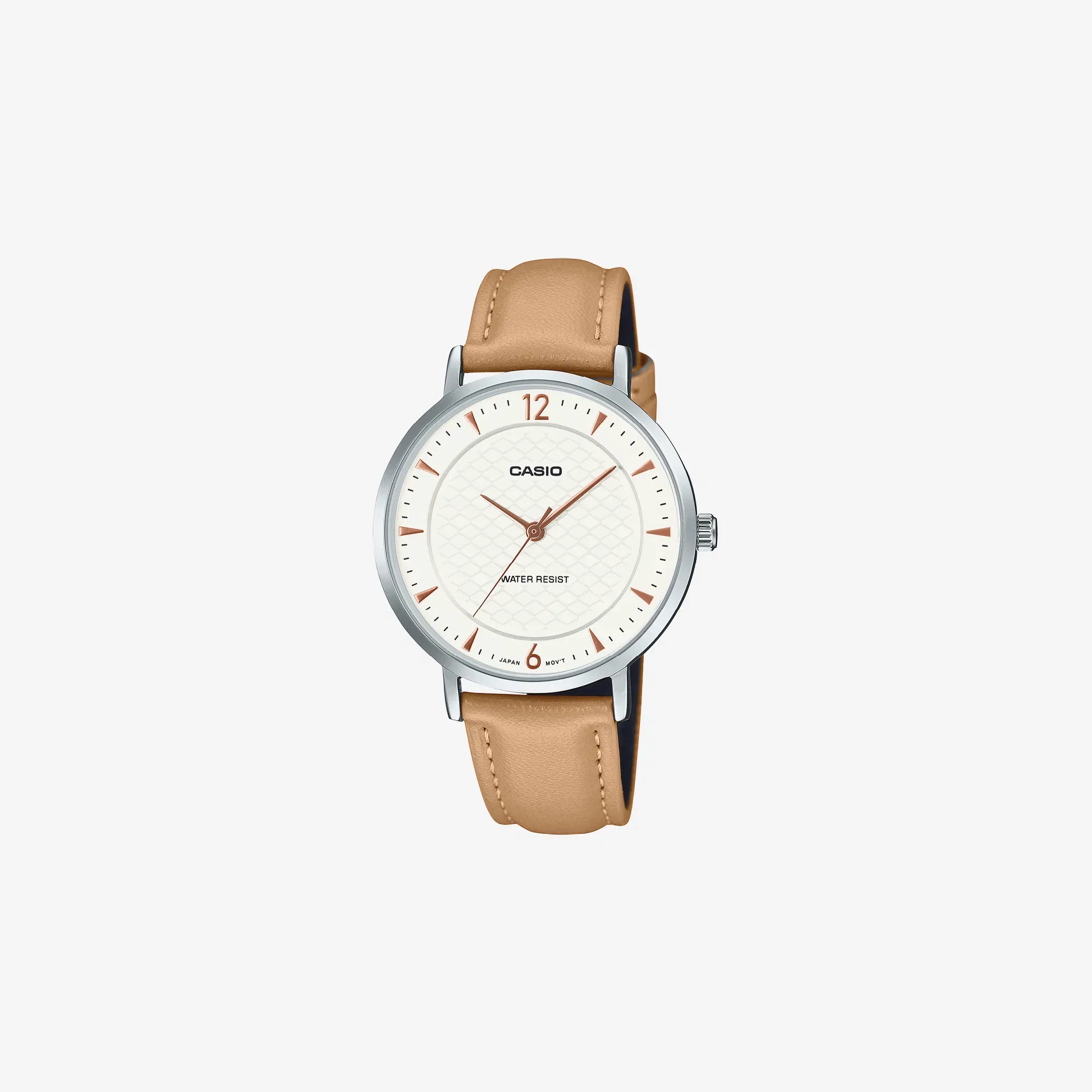 Casio Enticer LTP-VT04L-7A1DF Quartz Gold Dial Analog Brown Leather Strap Watch