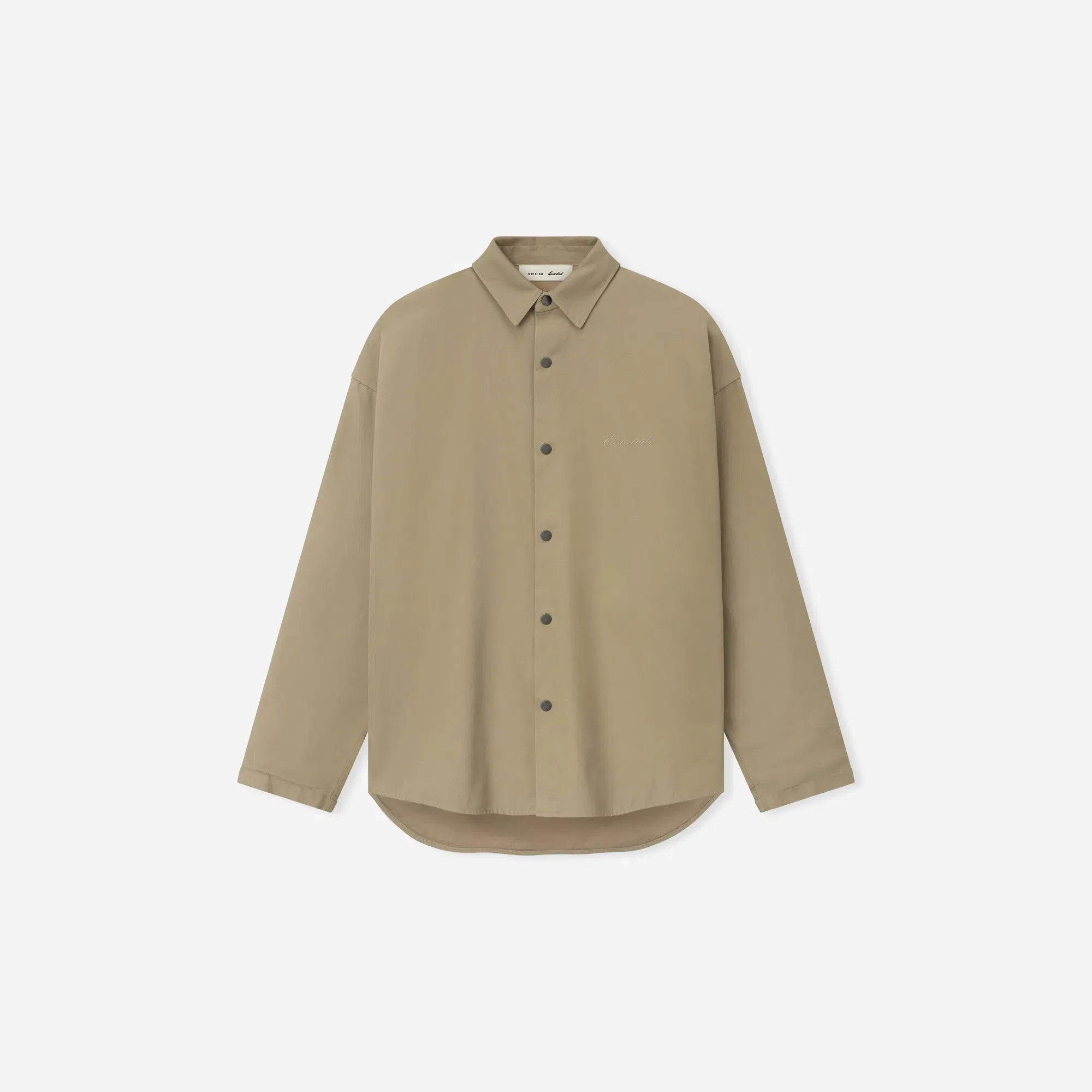 Fear Of God Essentials Cotton Canvas Overshirt Dune
