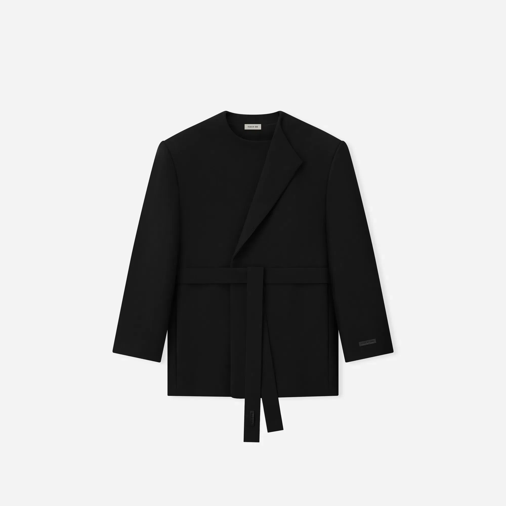 Fear Of God Double Weave Wool Crewneck Jacket Black
