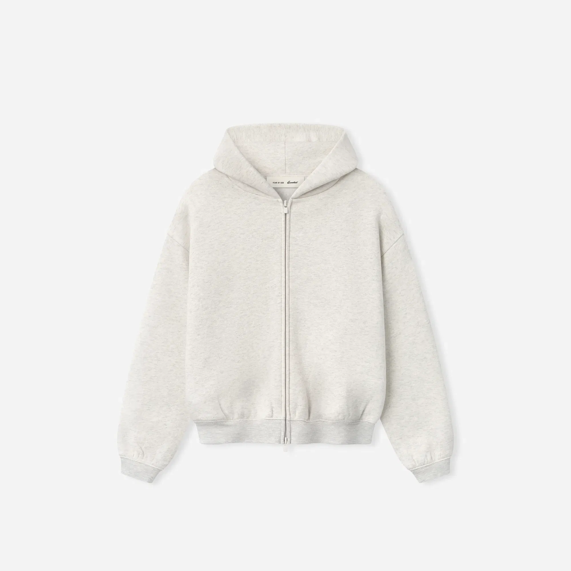 Fear Of God Essentials Kids Classic Full Zip Hoodie Oatmeal Heather