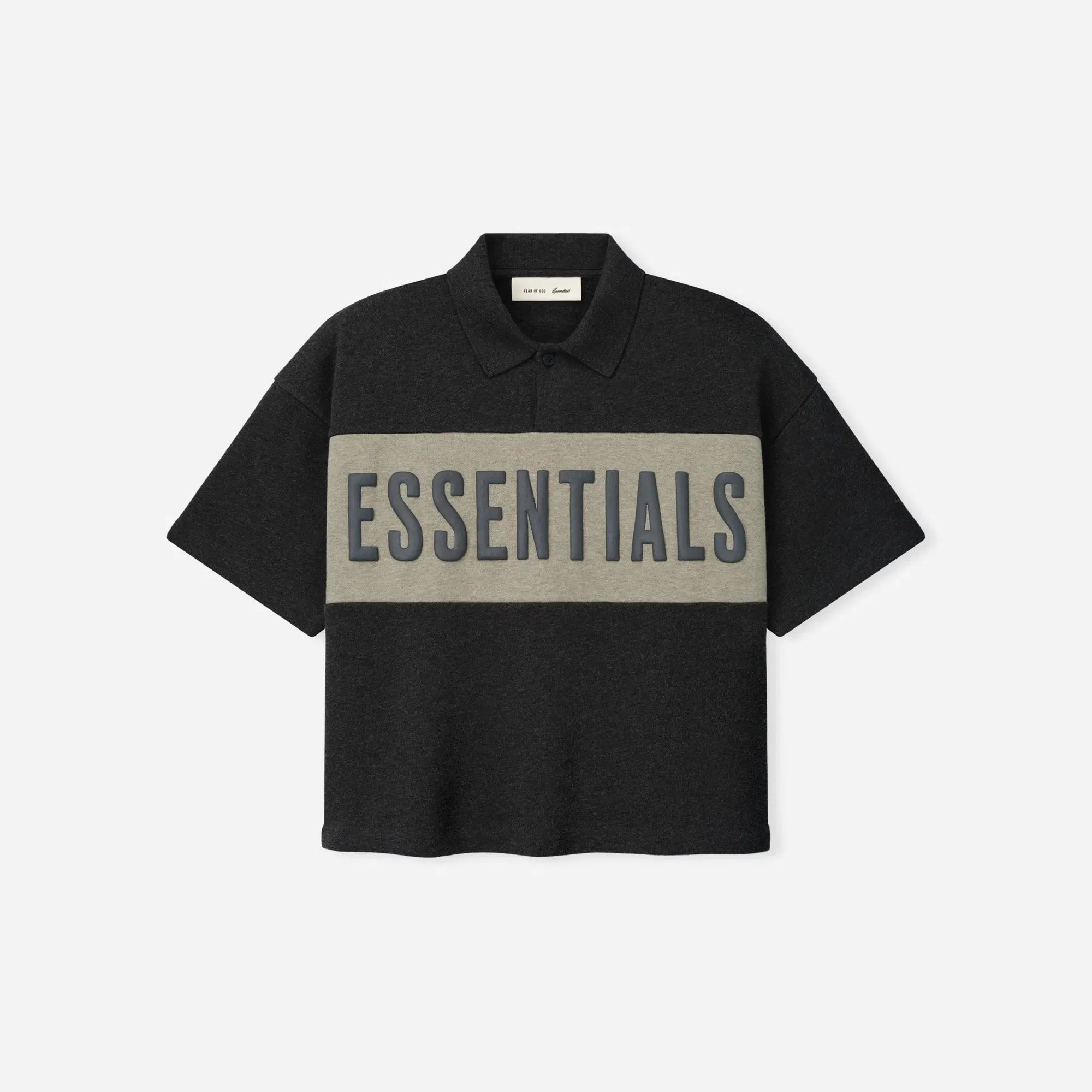 Fear Of God Essentials Kids Cropped Polo Iron Grey Heather/ Seal Heather