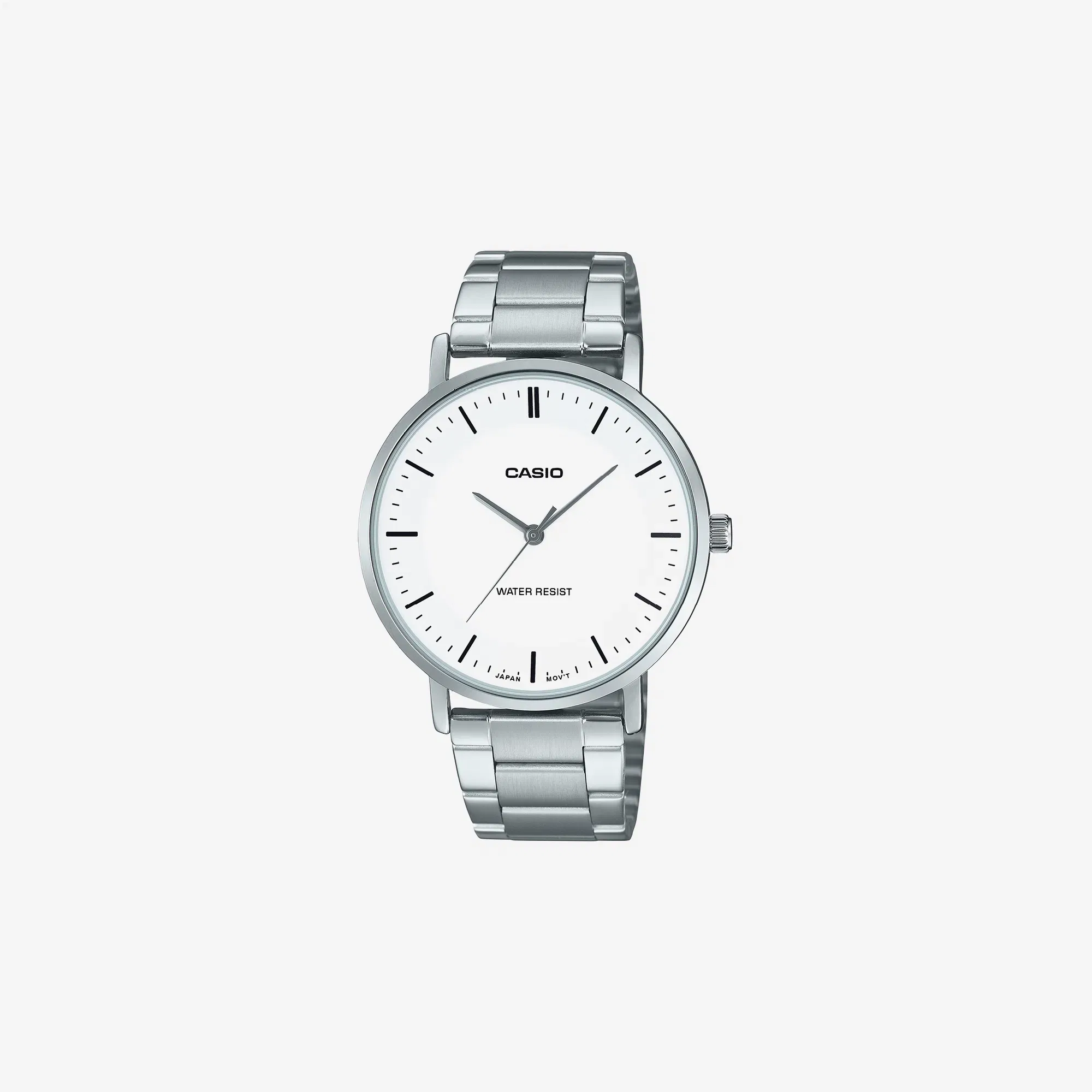 Casio Enticer MTP-VT04D-7EDF Quartz White Dial Analog Stainless Steel Watch
