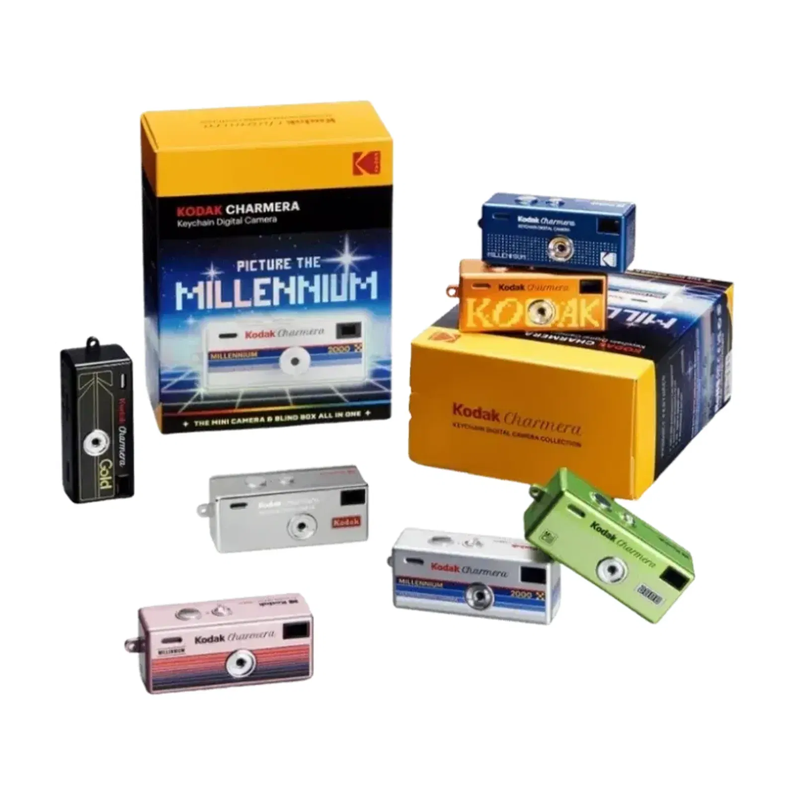 Kodak Charmera Keychain Digital Camera Blind Box Collection Standard + Millenium Collection Pack of 2