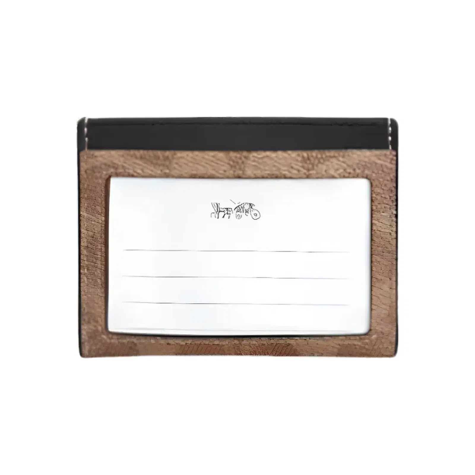 Coach Slim Id Card Case In Signature Canvas 'Tan & Black'