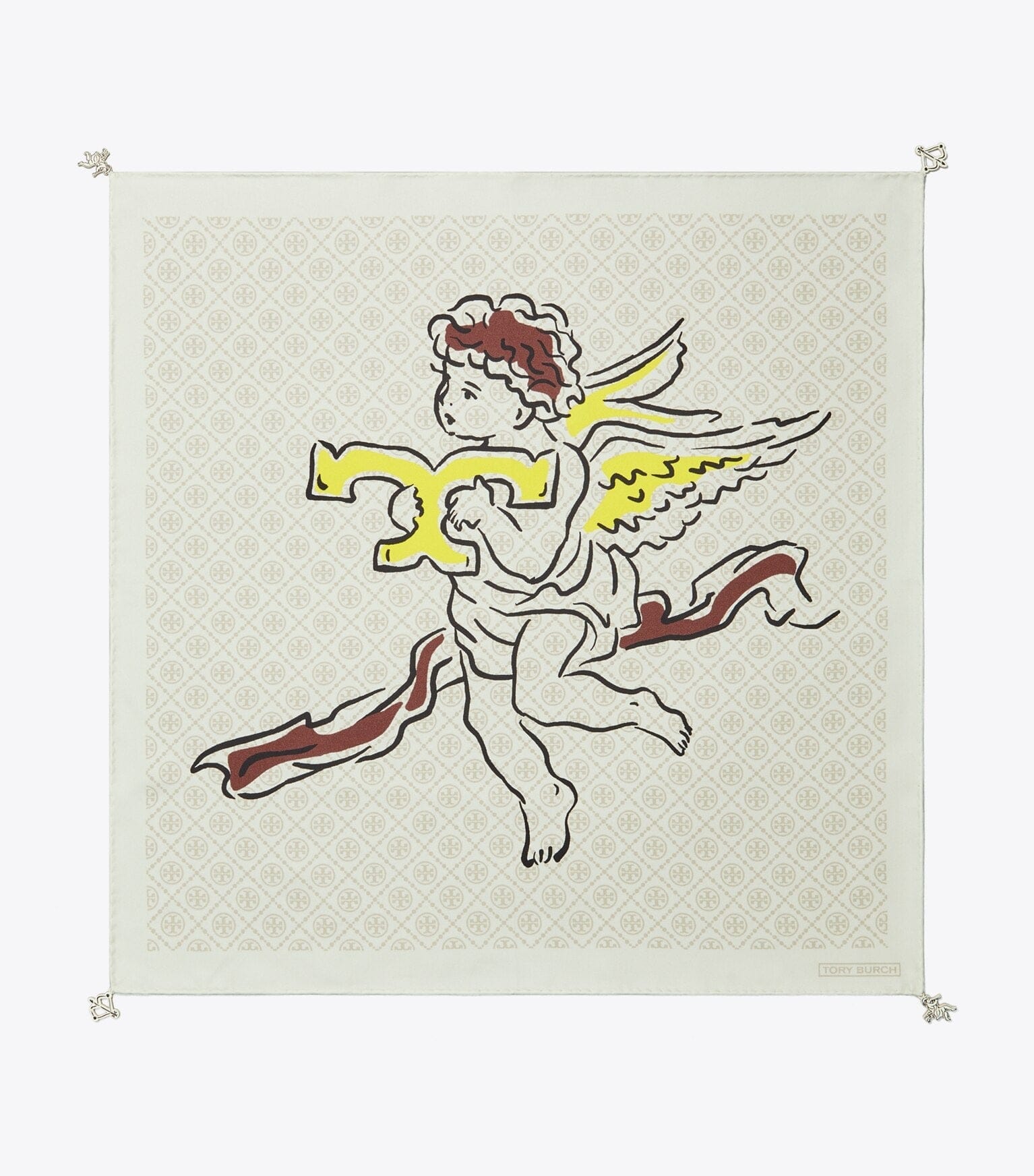 T Monogram Cherub Silk Neckerchief