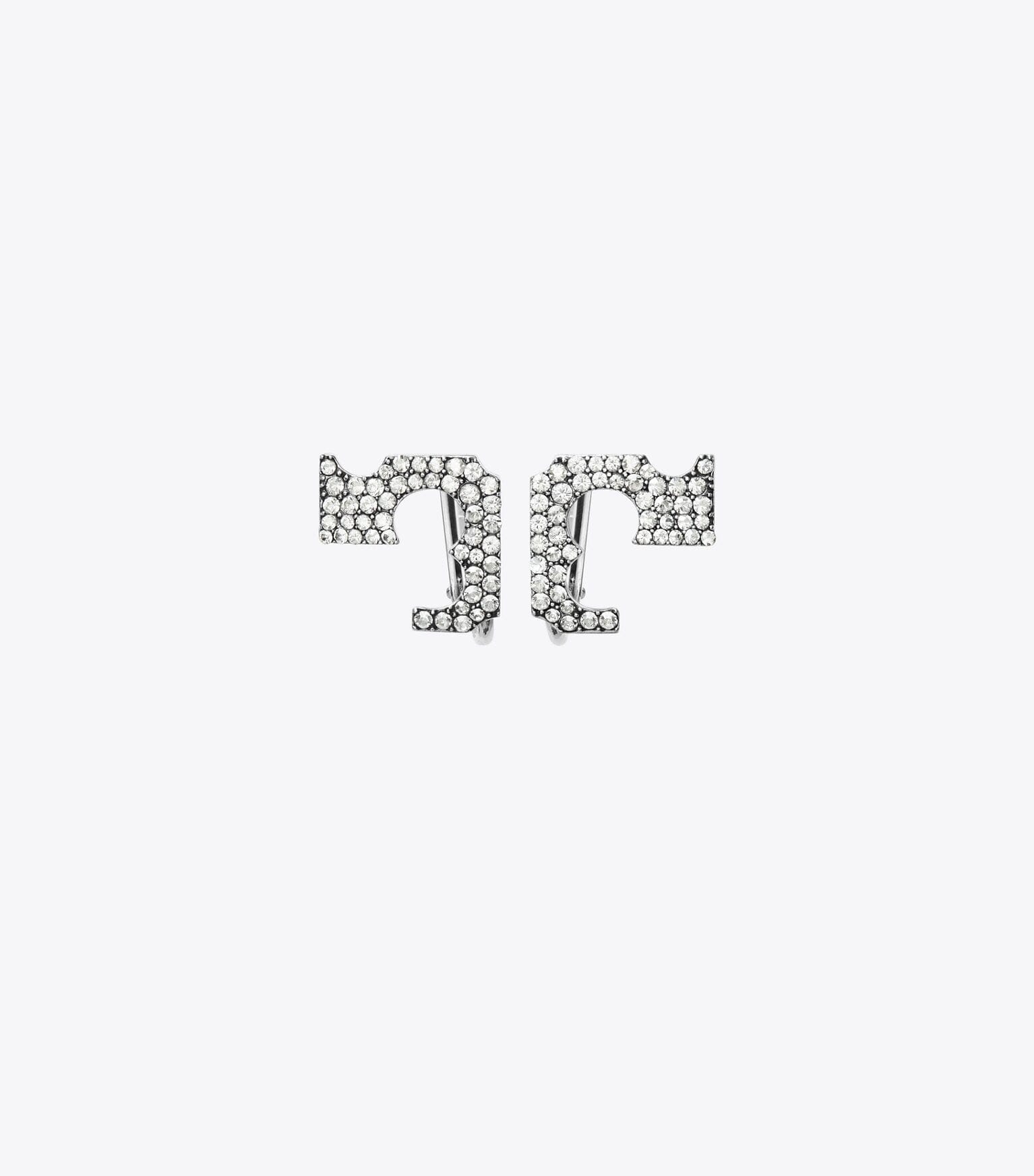 Runway Pavé Serif T Clip-On Earrings