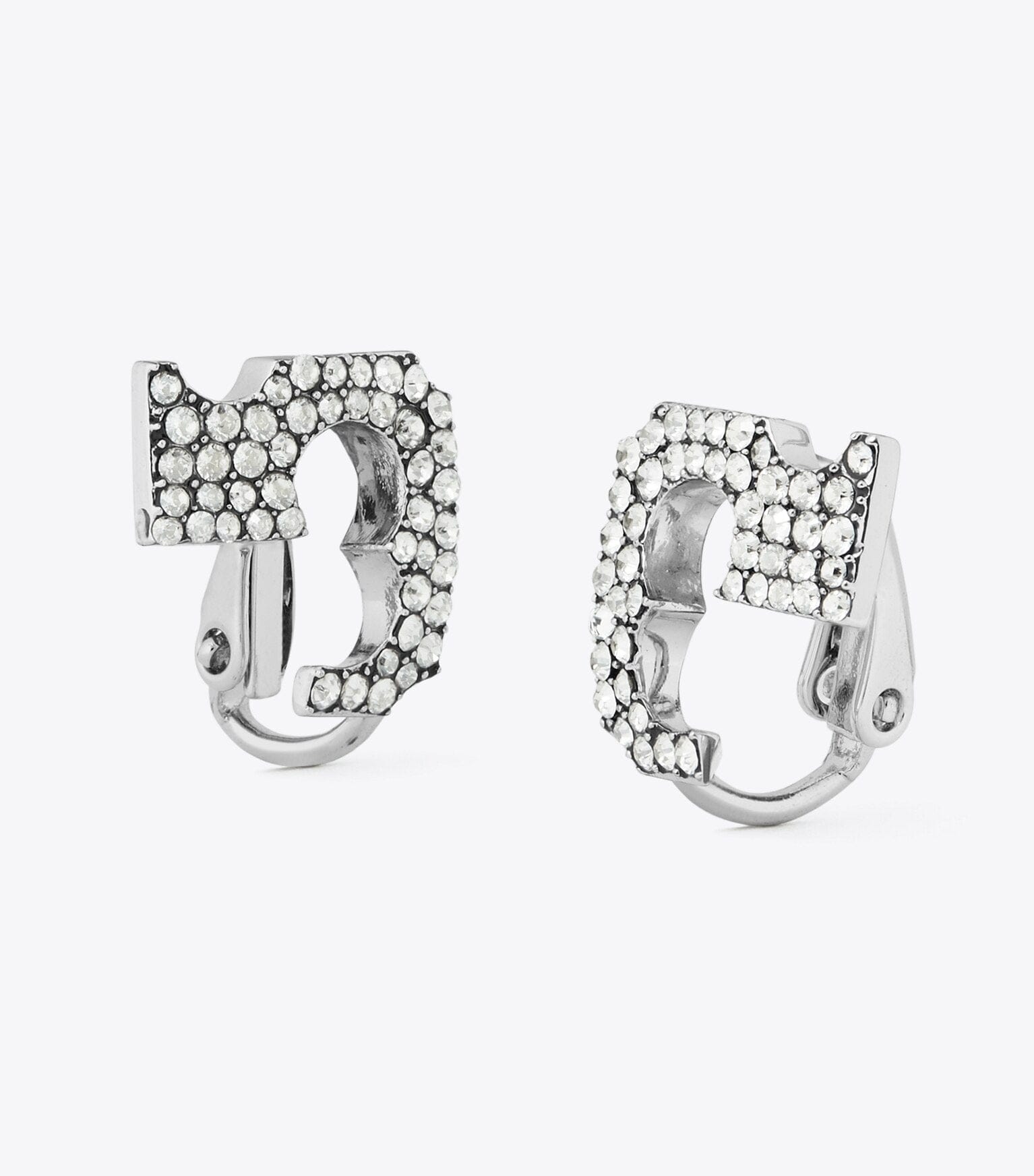 Runway Pavé Serif T Clip-On Earrings
