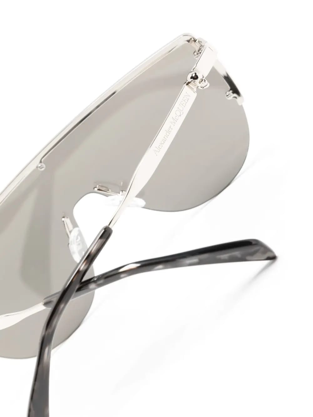 skull-stud shield-frame sunglasses