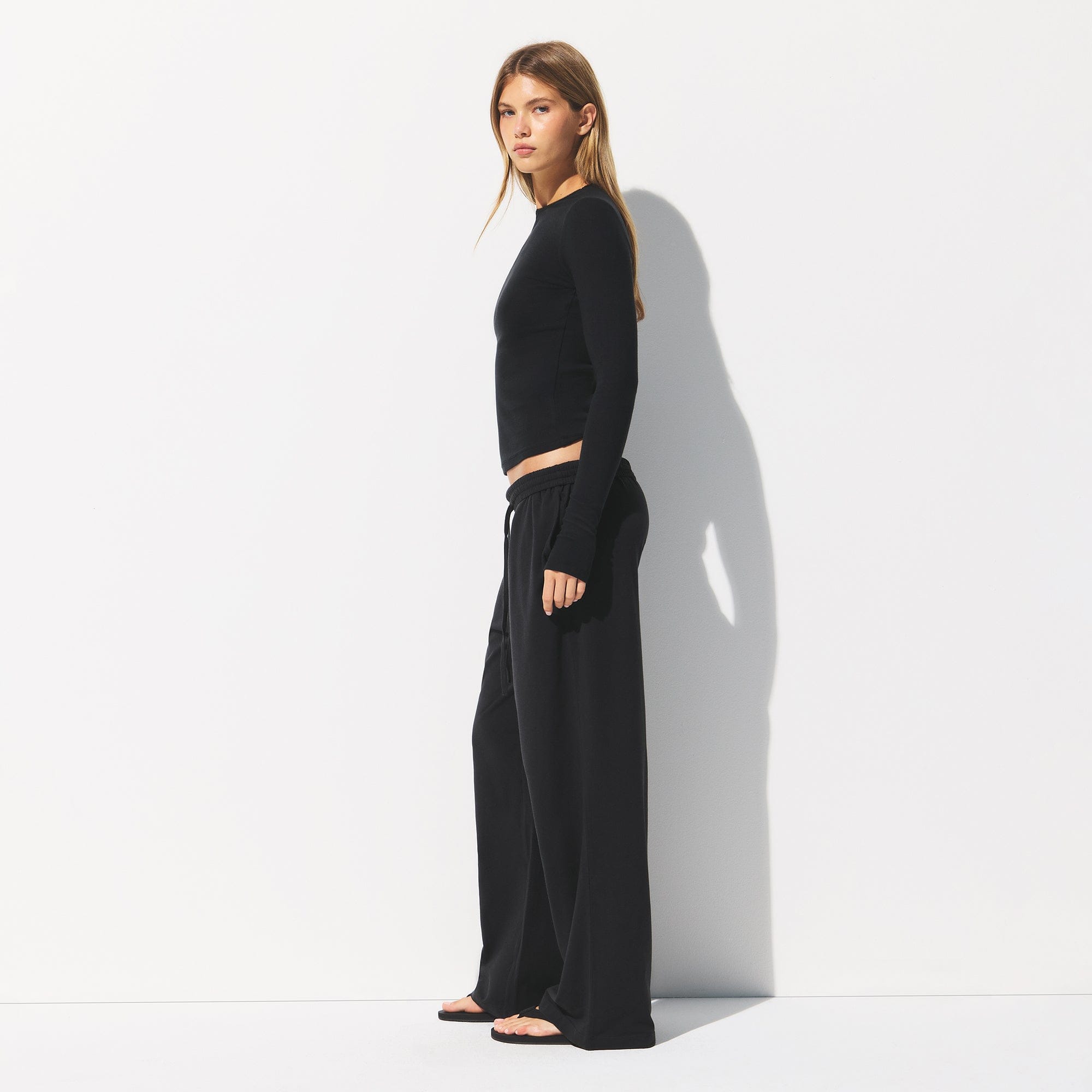 Cotton Jersey Wide Leg Pant