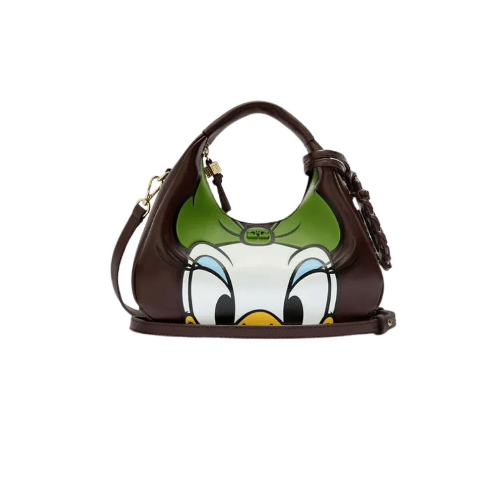Ganni Daisy Duck Mini Hobo Bag in Brown