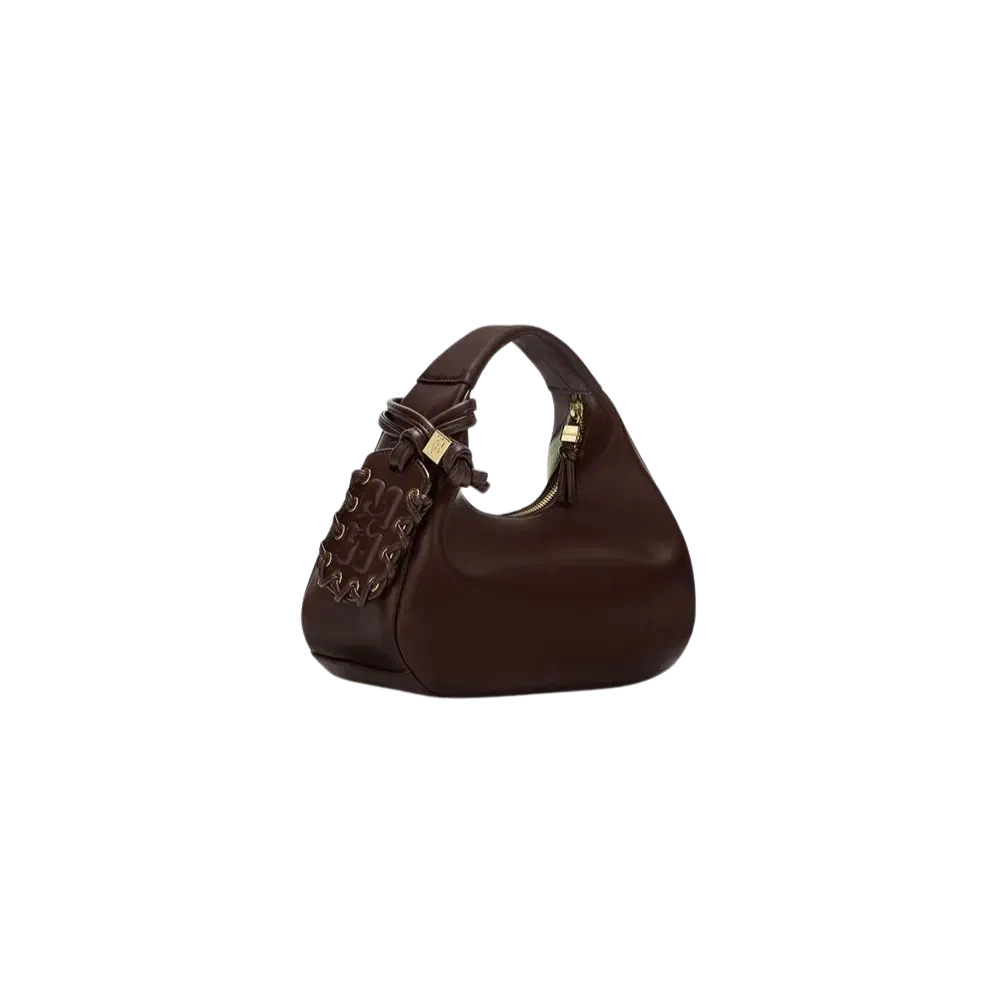 Ganni Daisy Duck Mini Hobo Bag in Brown