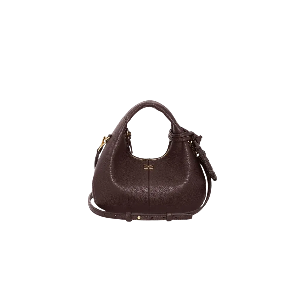 Ganni Brown Mini Hobo Bag